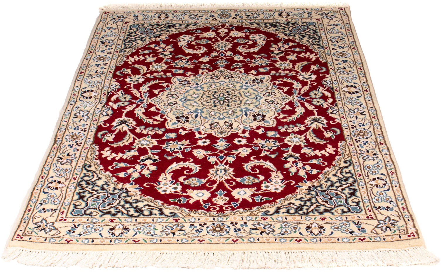 Image of morgenland Orientteppich »Perser - Nain - Royal - 148 x 96 cm - dunkelrot«, rechteckig, 10 mm Höhe, Wohnzimmer, Handgeknüpft, Einzelstück mit Zertifikat bei Ackermann Versand Schweiz