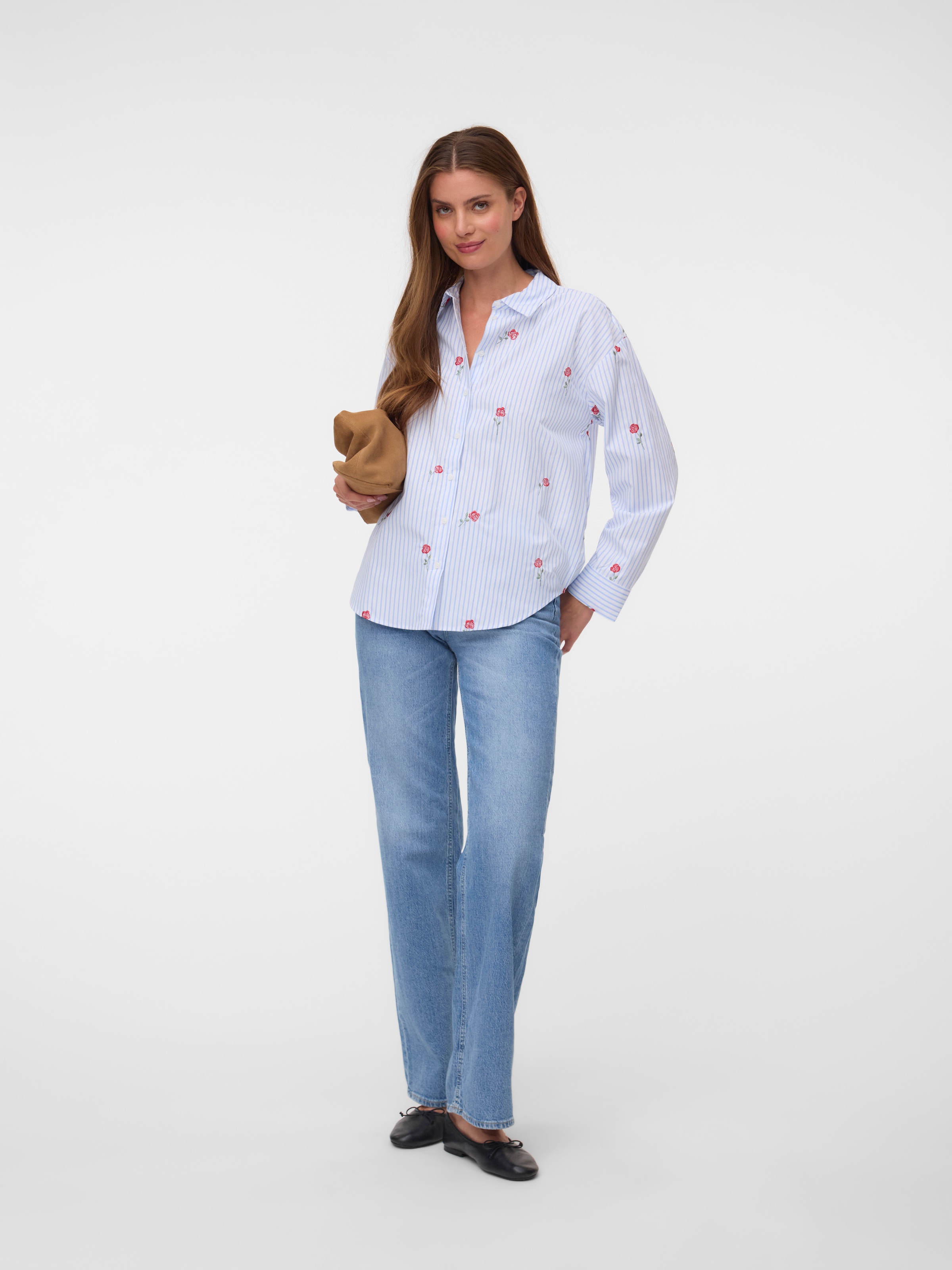 Vero Moda Blouse chemise »VMTIRA LS SHIRT WVN« mélange de matériaux
