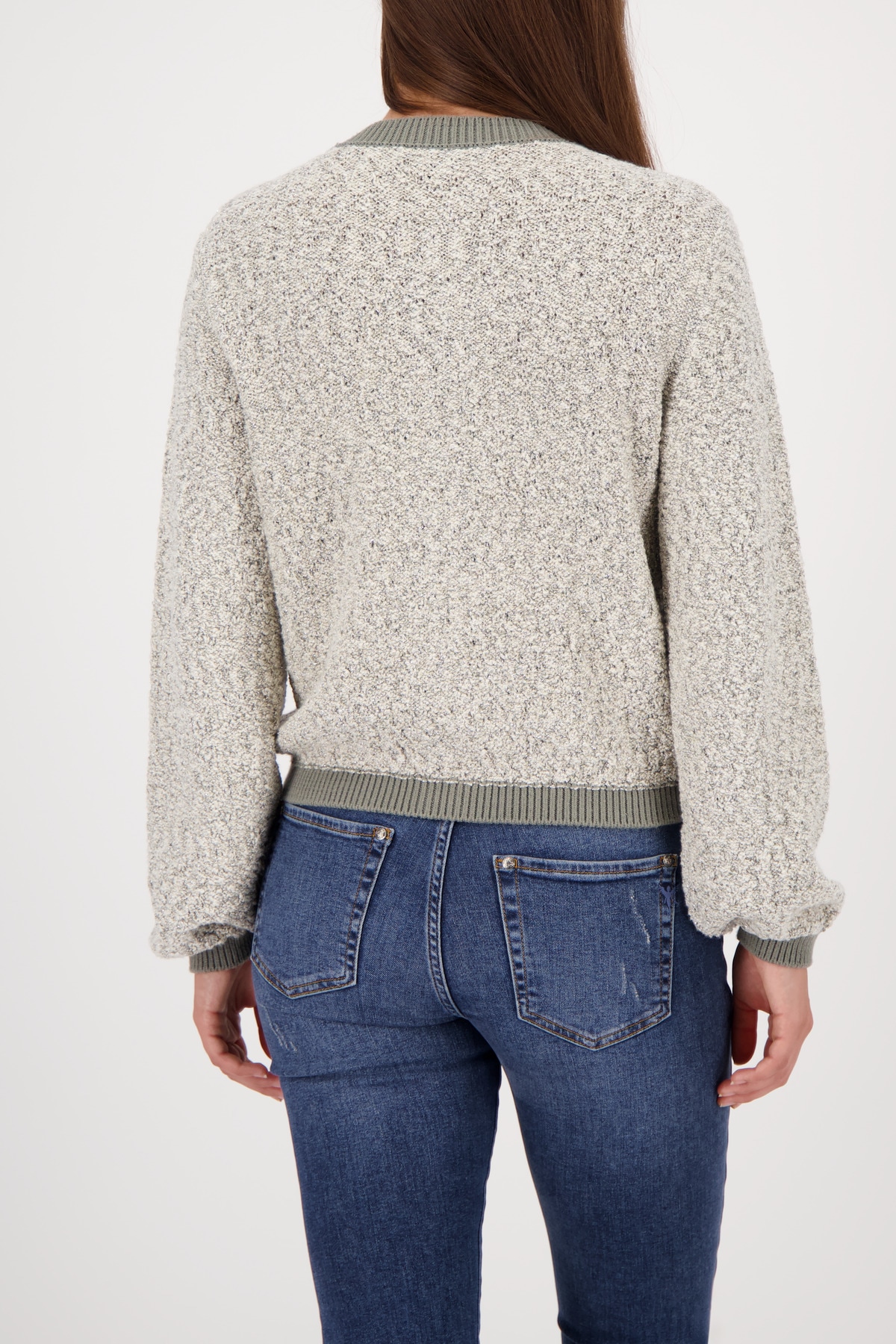 Monari Strickjacke »Jacke Strickjacke Tweed« Regular fit mit Rundhalsausschnitt