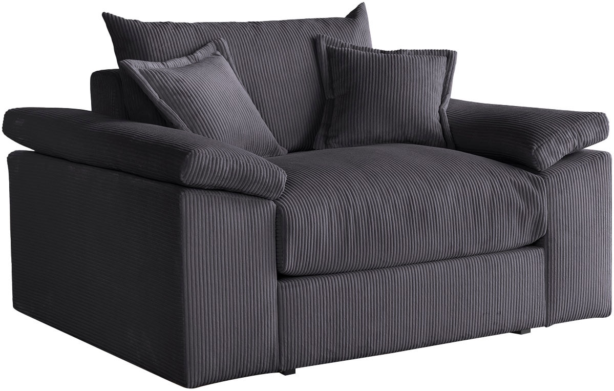 Home affaire XXL-Sessel »Soft&Cosy, B: 151 cm«, Mega-Sessel, Cord oder Chenille-Struktur, mit 2 Zierkissen