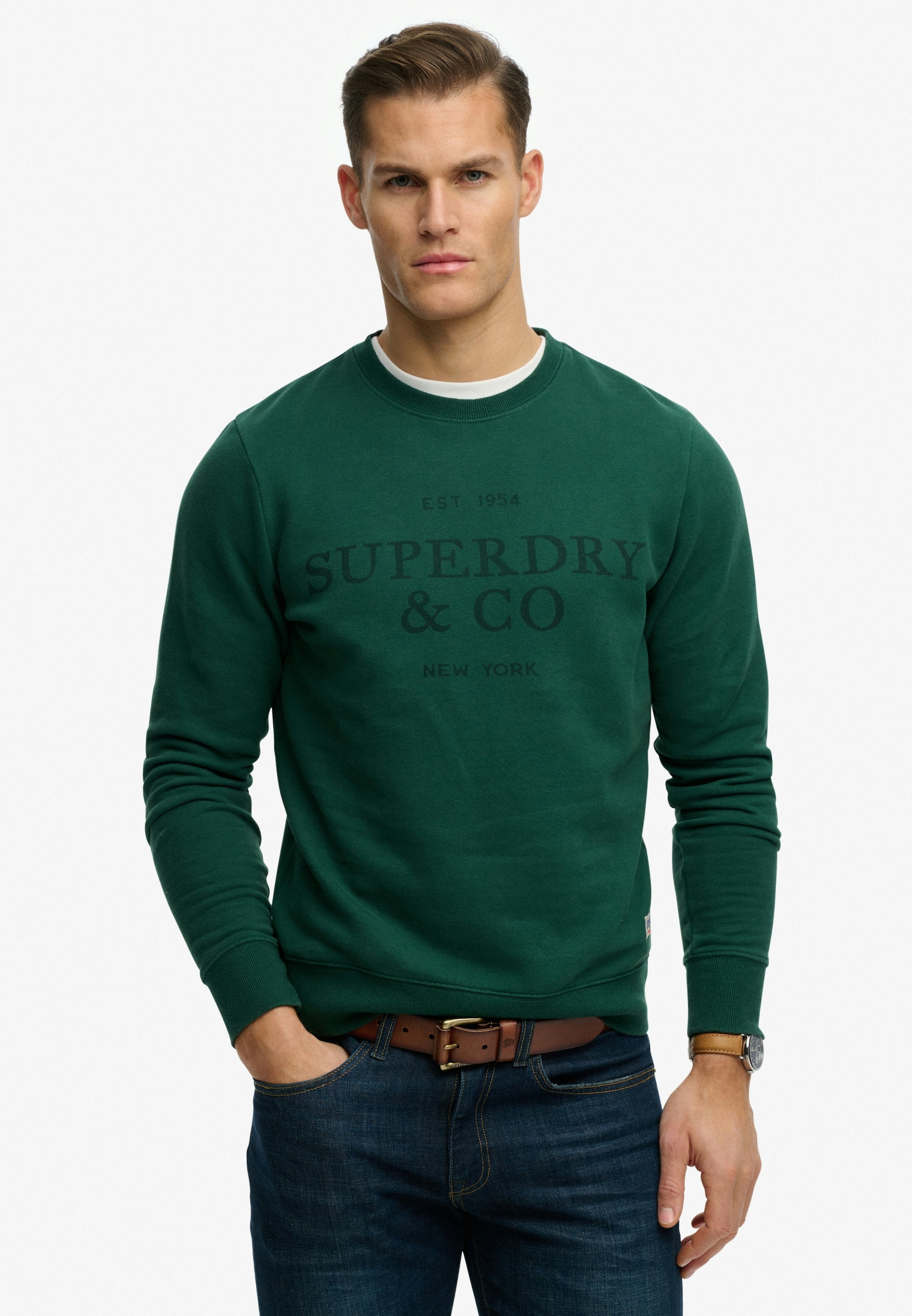 Superdry Sweat-shirt »1954 COMPANY RELAXED SWEAT«, mélange coton, coupe décontractée
