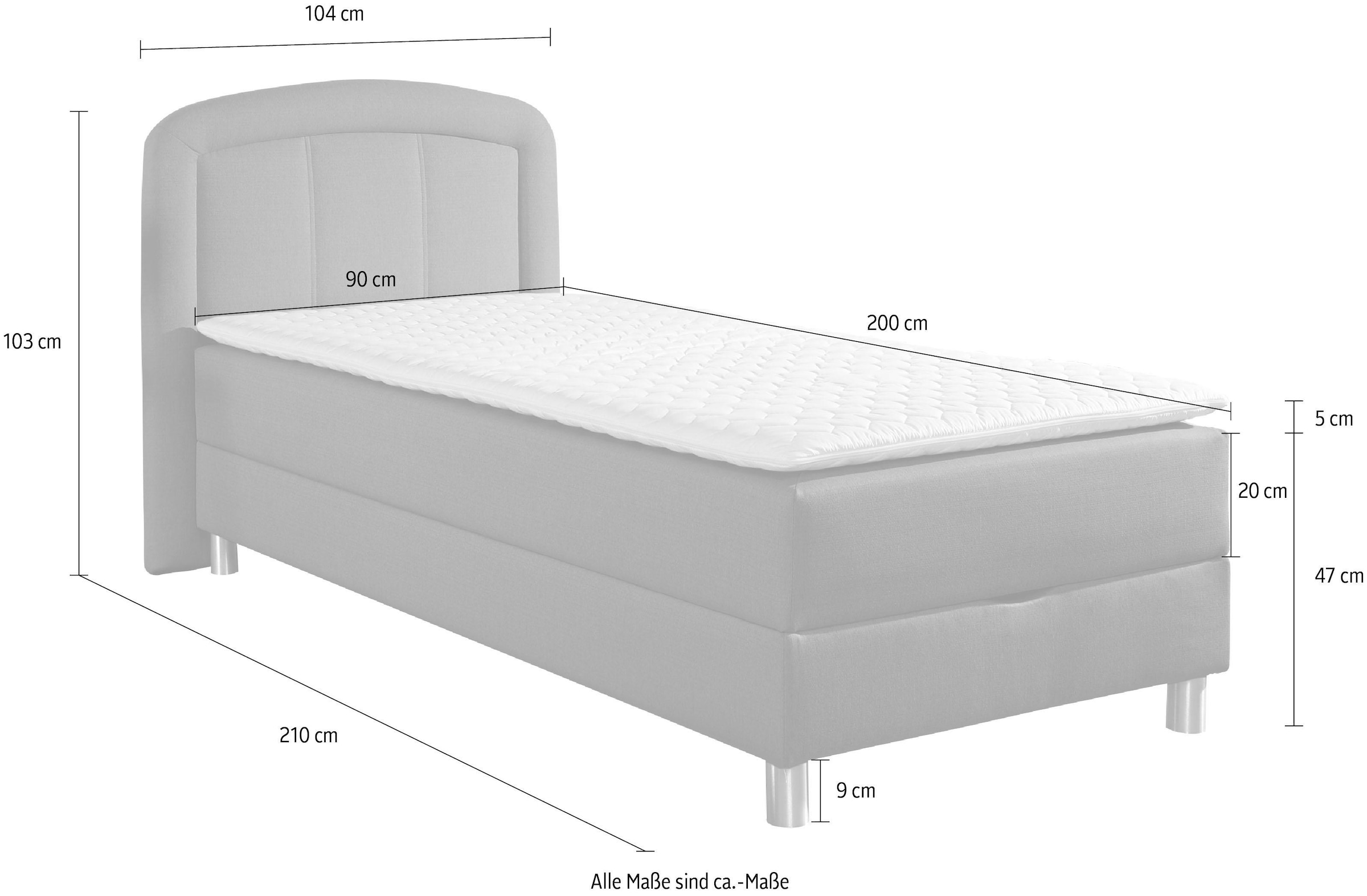 Maintal Polsterbett »Lucas« mit Bettkasten, in 4 Breiten und wahlweise 2 Matratzenarten