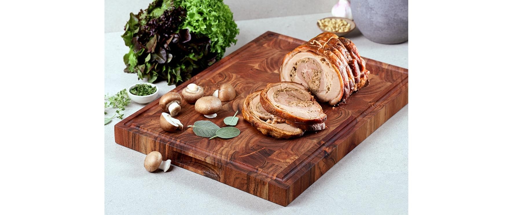 KESPER® Schneidebrett »mit Saftrille, aus Akazie« mit Griffmulden