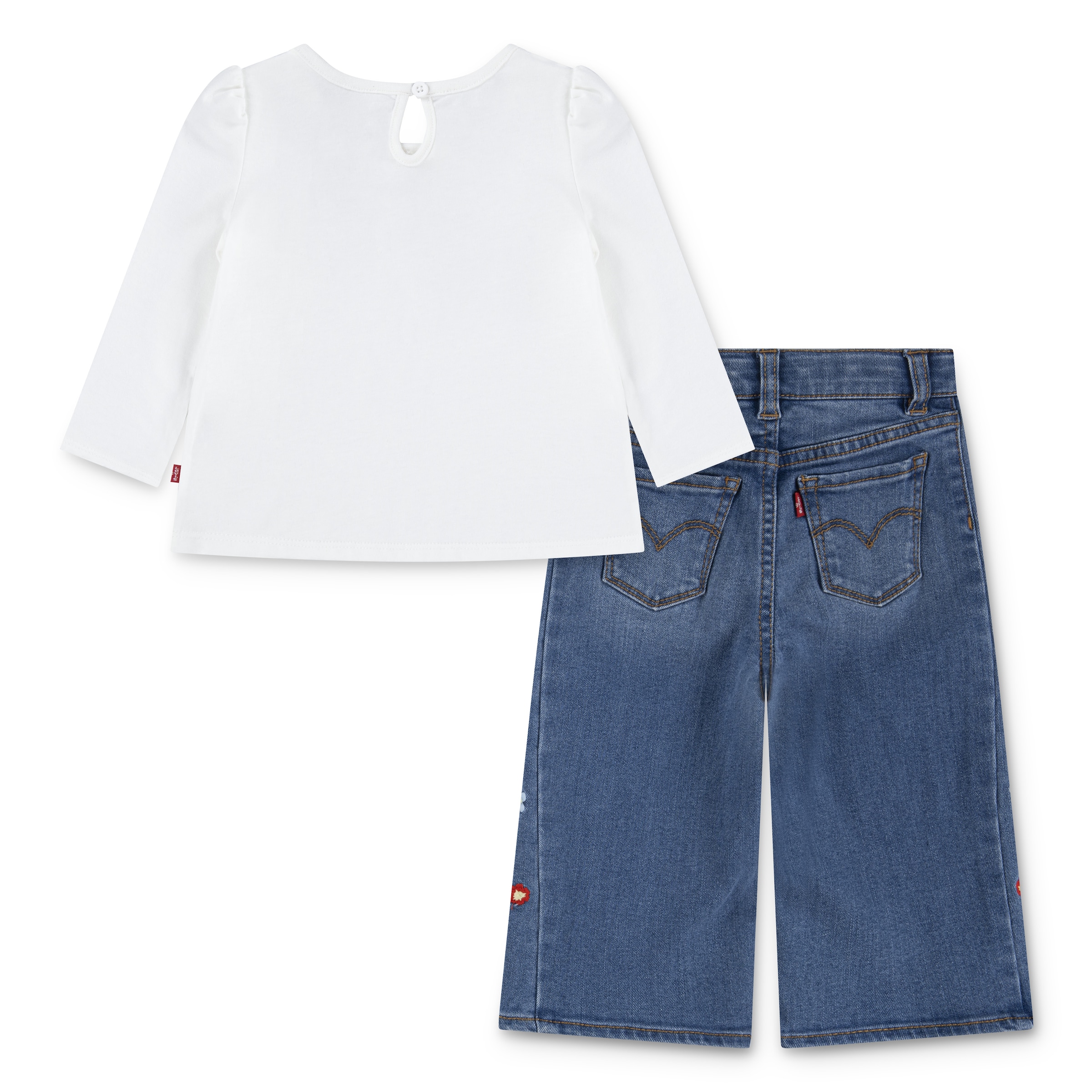 Levi's® Kids Langarmshirt & Hose »LVG CROCHET LEVI'S TOP,JEANS«, mit Blümchenstickereien - for GIRLS