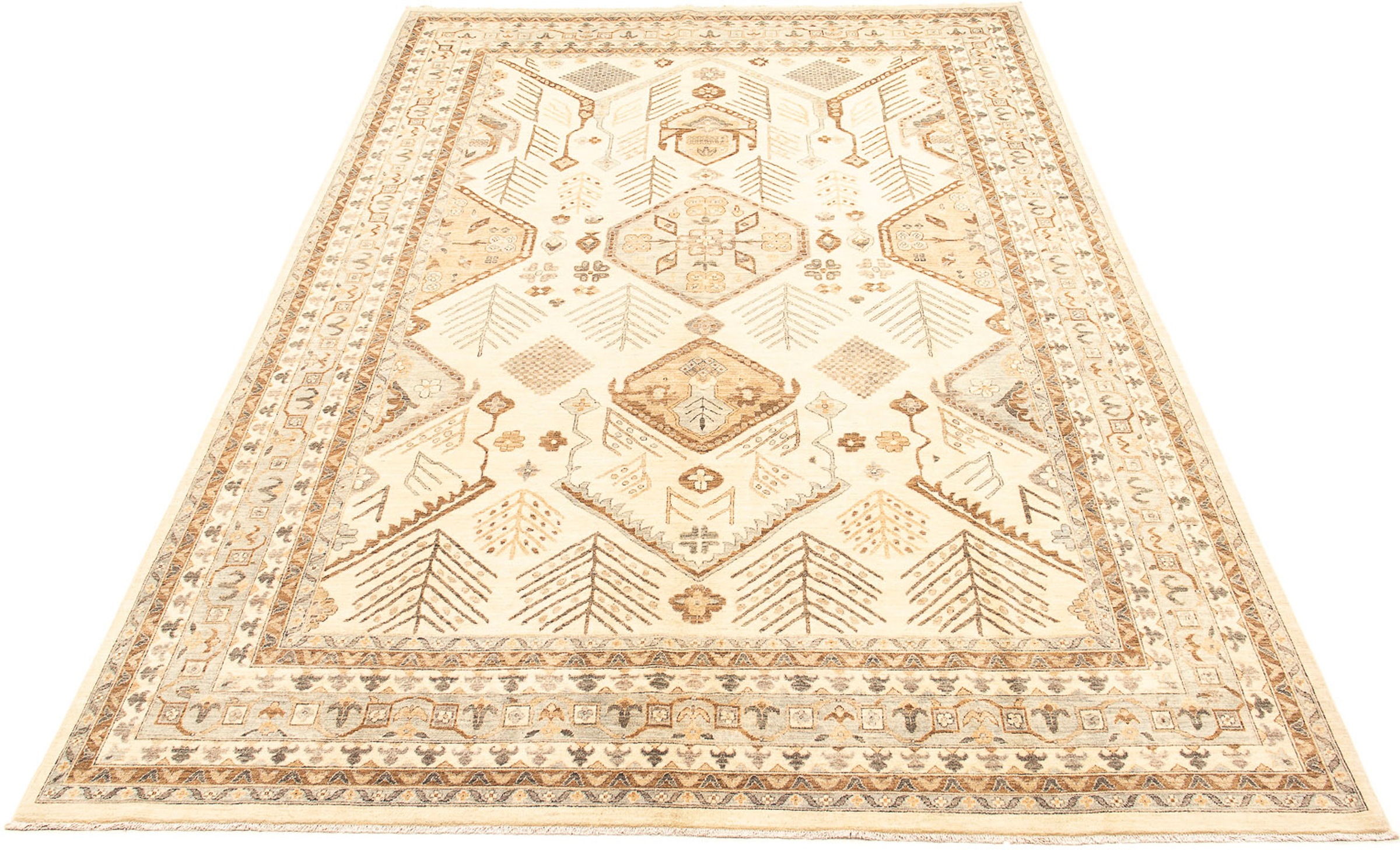 Image of morgenland Orientteppich »Ziegler - 424 x 302 cm - beige«, rechteckig, 6 mm Höhe, Wohnzimmer, Handgeknüpft, Einzelstück mit Zertifikat bei Ackermann Versand Schweiz
