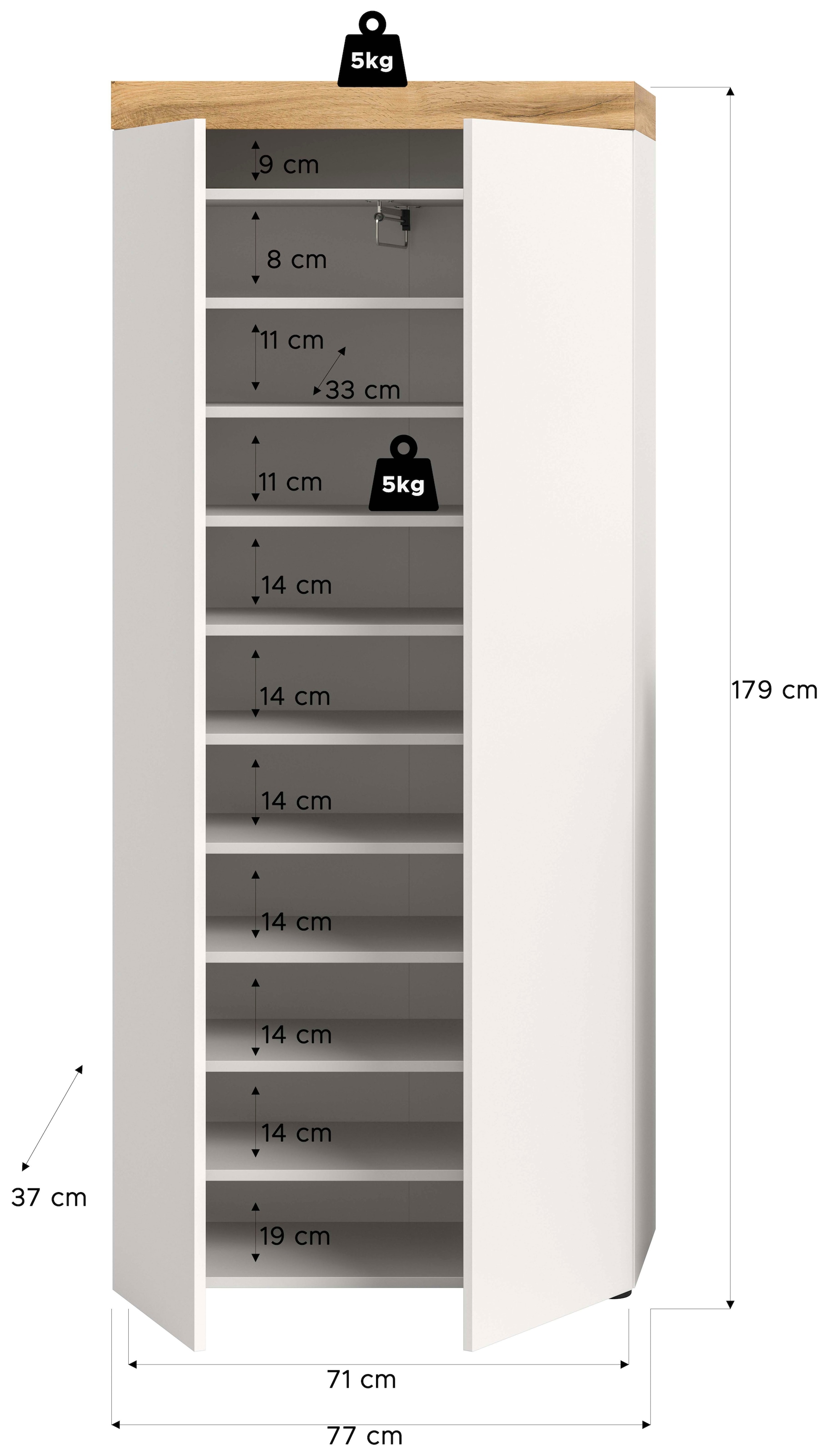 GOODproduct Schuhschrank »MAMBO, Höhe 179cm, stehend & hängend, push-2-open« 2 farbige Ausführung, 1 Stk. tlg. Schuhschrank, Schuhkommode, Flur, Diele