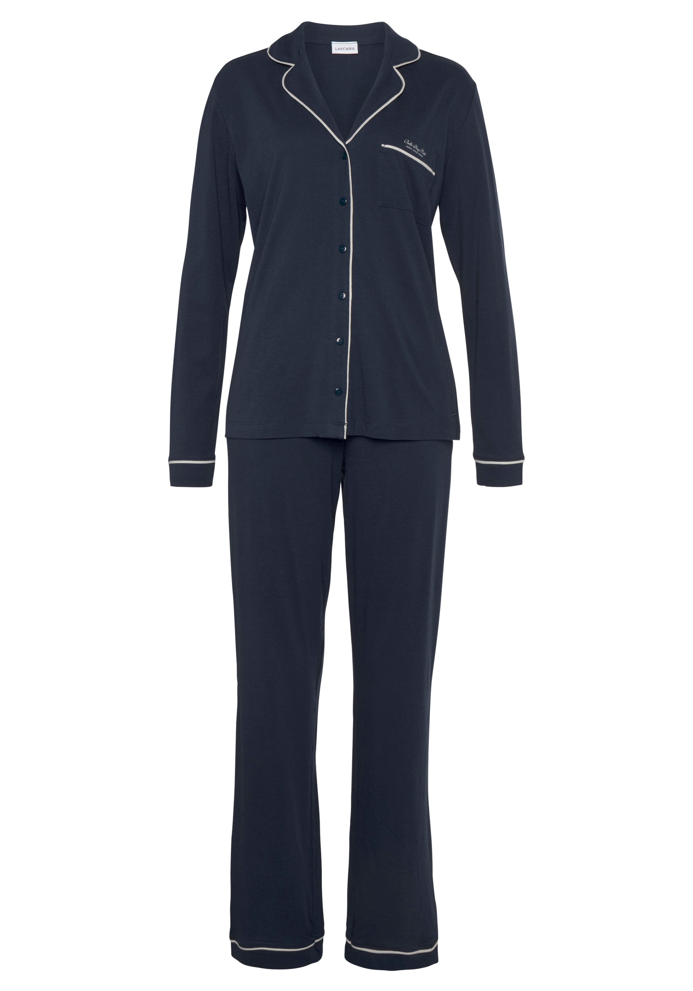 Image of LASCANA Pyjama 2 tlg. mit Kontrastpaspeln