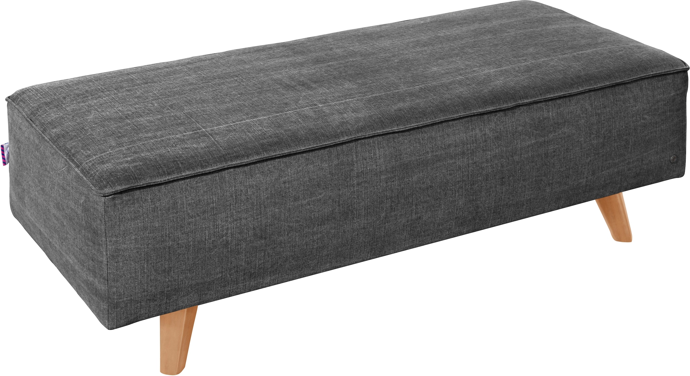 Hocker »NORDIC CHIC«, mit Kedernaht, Breite 137 cm, Füsse Buche natur