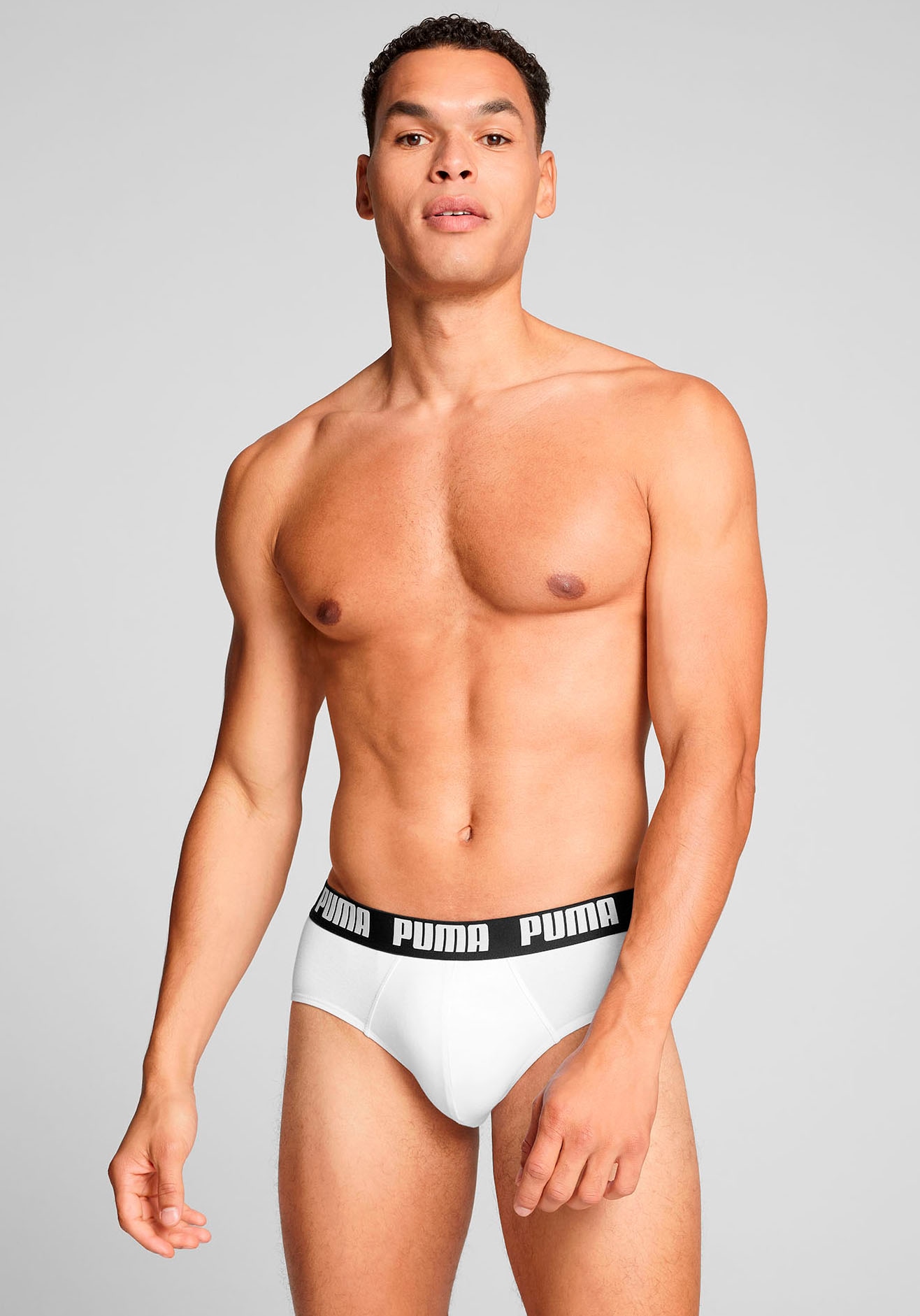 PUMA Slip »MEN EVERYDAY BRIEFS 2P«, (2er Pack), mit bequemen Baumwollstretchstoff