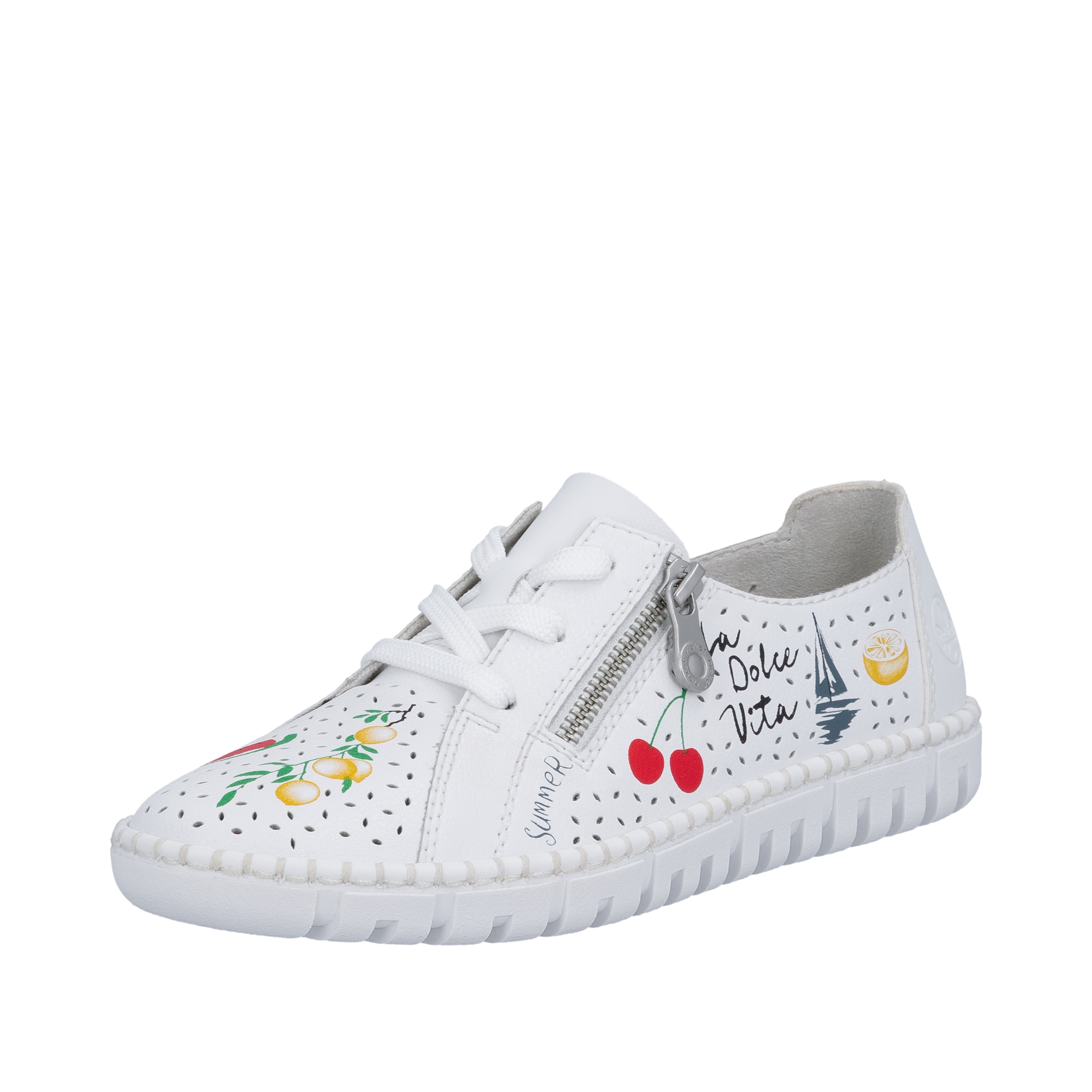 Image of Rieker Schnürschuh Sneaker, Halbschuh, Schnürer mit sommerlichem Motiv-Druck