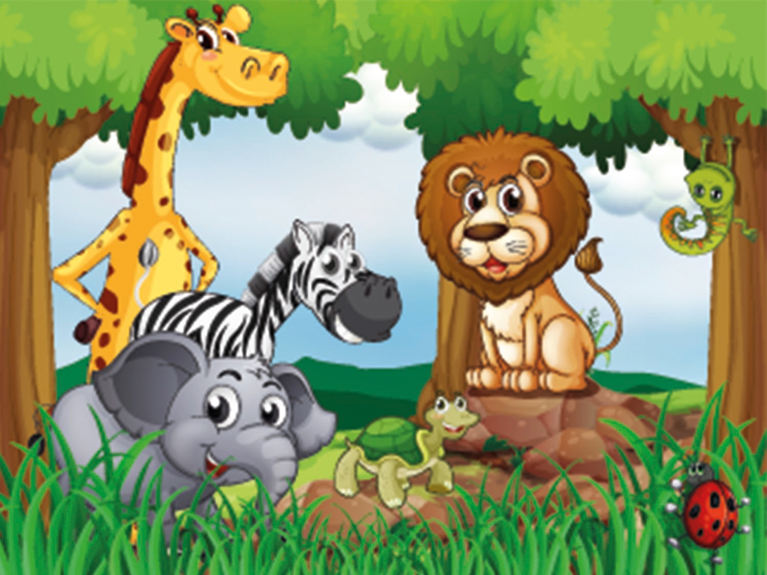 Image of Papermoon Fototapete "Jungle Animals" glatt