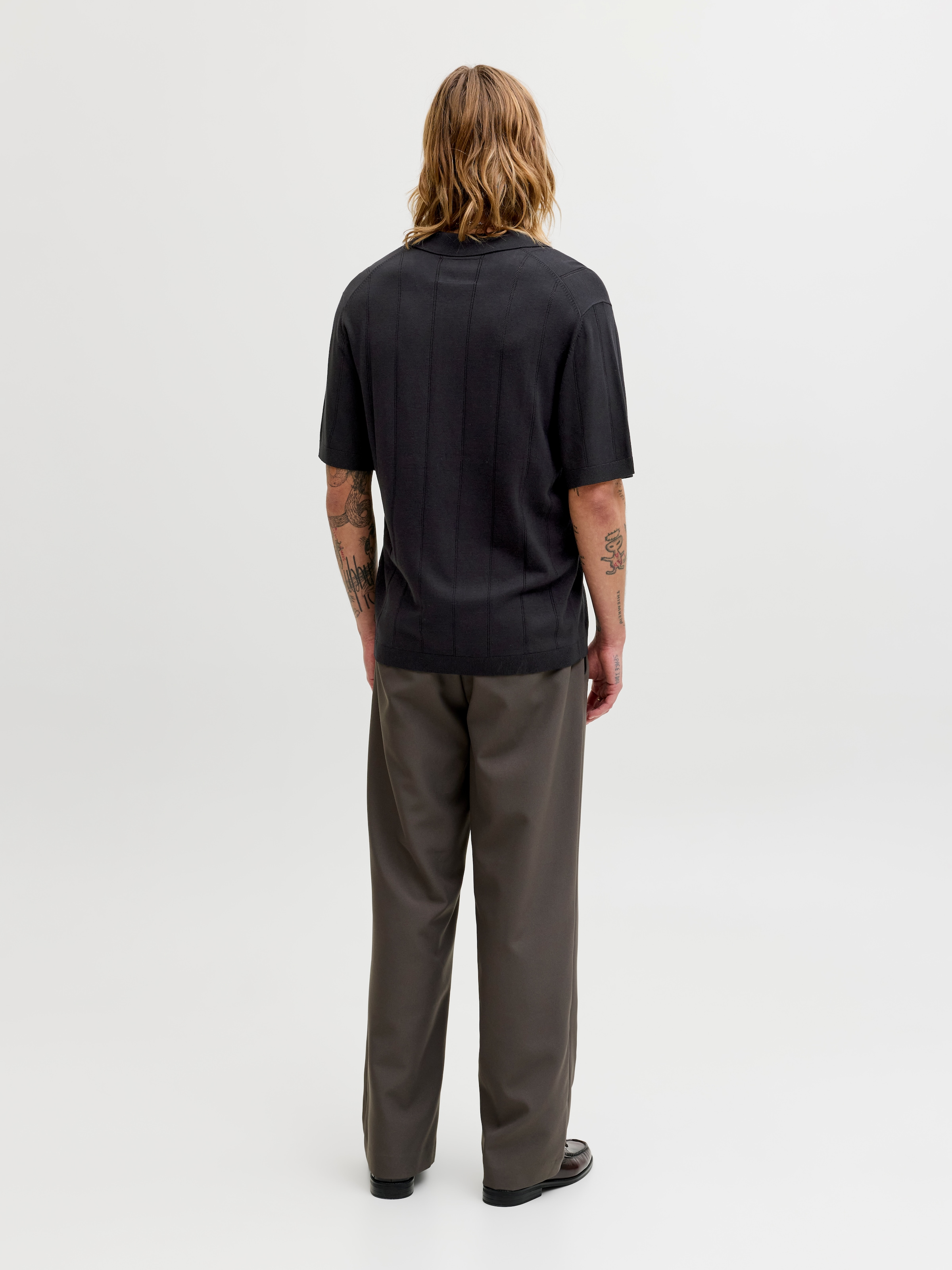 Jack & Jones Pull à col polo »JPRBLAWILLIAM STRUCTURE KNIT POLO SS SN« mélange viscose, coupe régulière