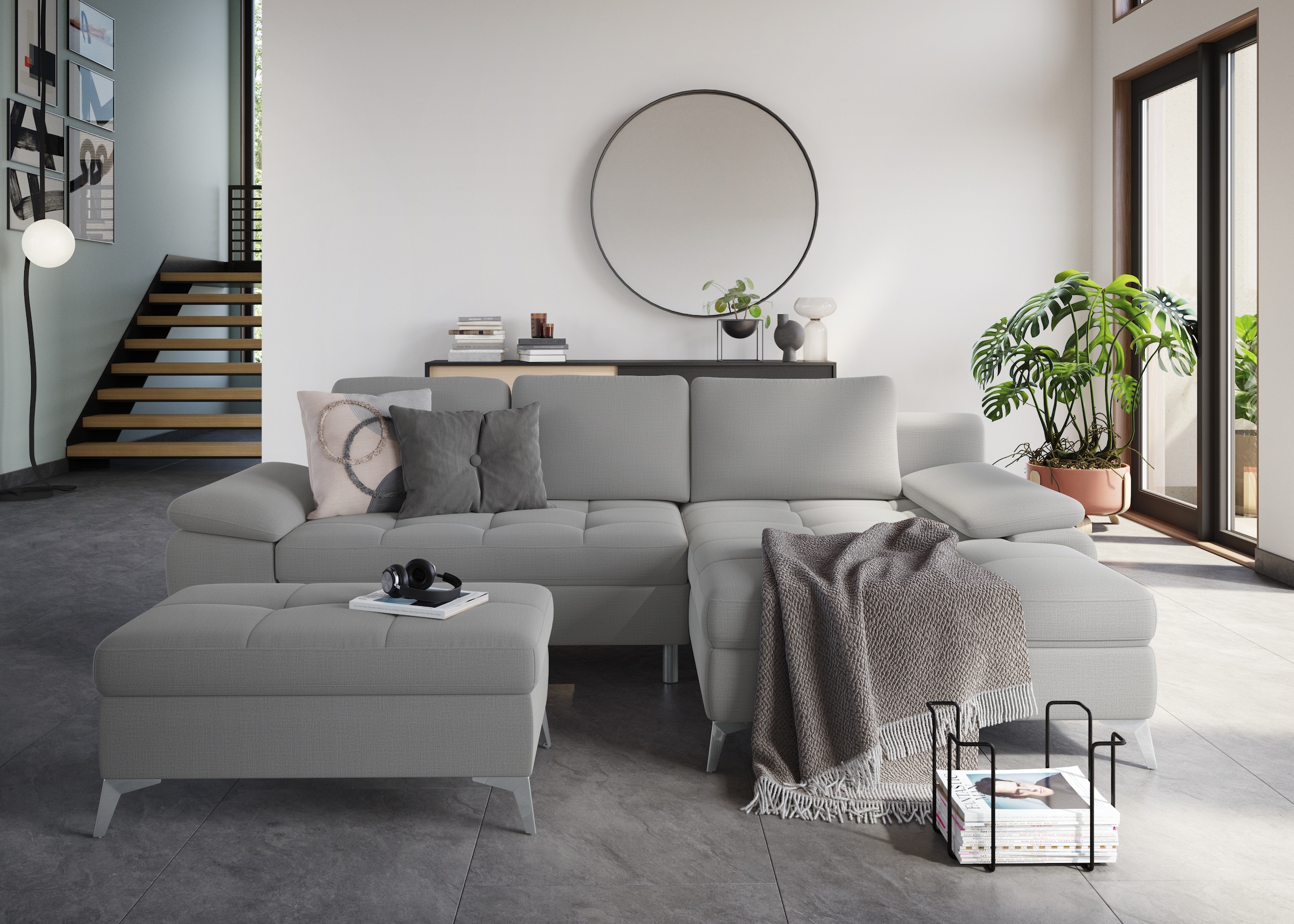 sit&more Ecksofa »Latigo L-Form«, mit Recamiere, wahlweise mit Bettfunktion und Bettkasten