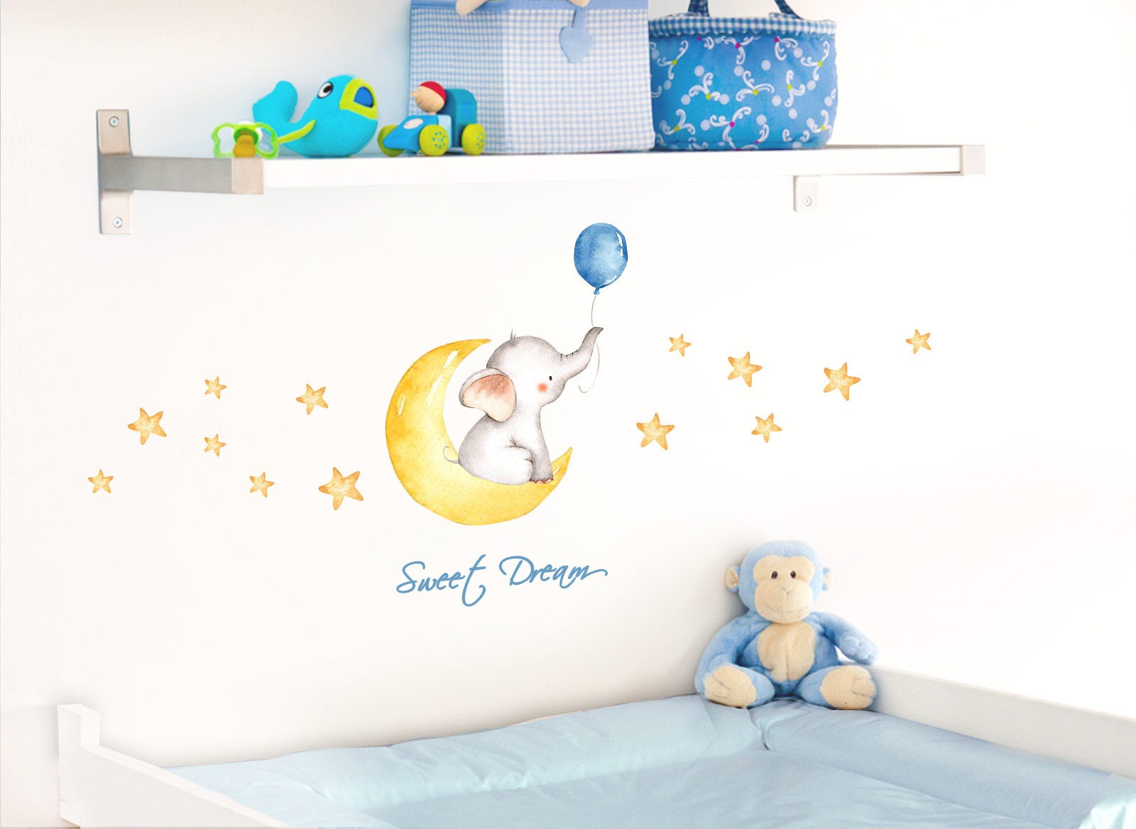 Image of little DECO Wandtattoo »Little Deco Wandtattoo Sweet Dream Elefant Mond & Sterne« bei Ackermann Versand Schweiz