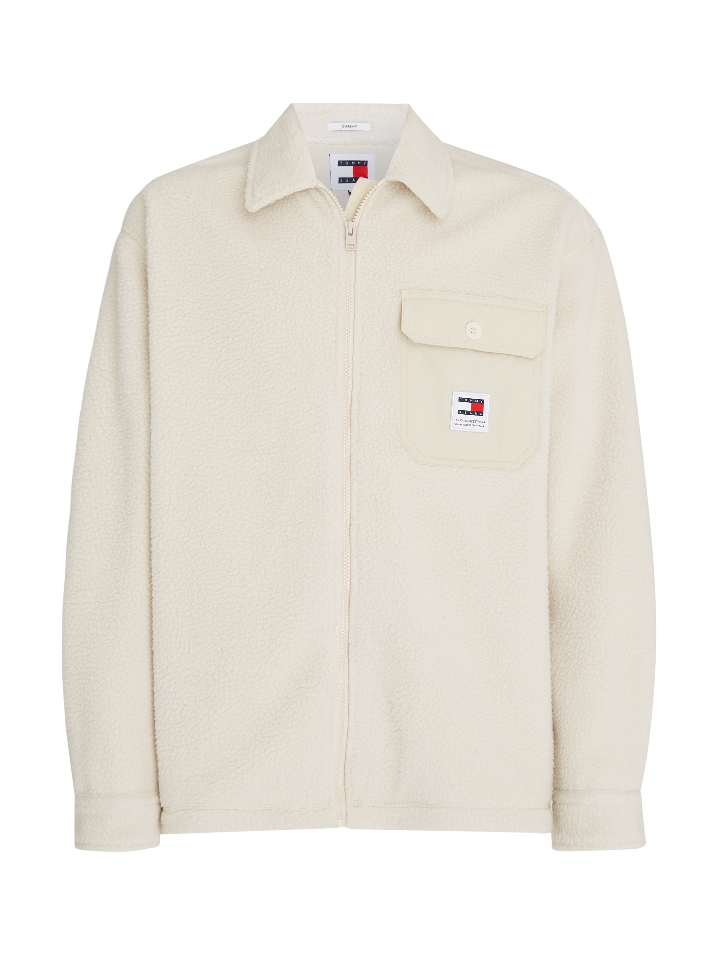 Tommy Jeans Fleecehemd »TJM SOLID TEDDY OVERSHIRT«, mit Brusttasche