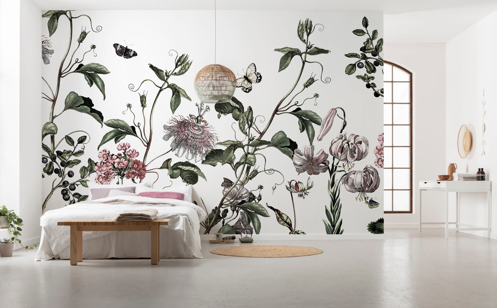 Image of Komar Fototapete "Digitaldruck Vlies - Paradis de Papillons - Grösse 400 x 250 cm" bedruckt glatt Wohnzimmer, Schlafzimmer