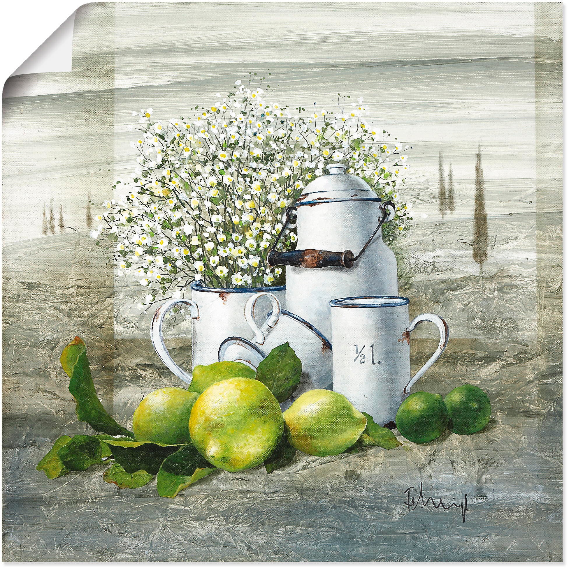 Artland Wandbild "Stillleben mit Milchkanne" Arrangements 1 Stk. tlg. als Leinwandbild, Poster in verschied. Grössen