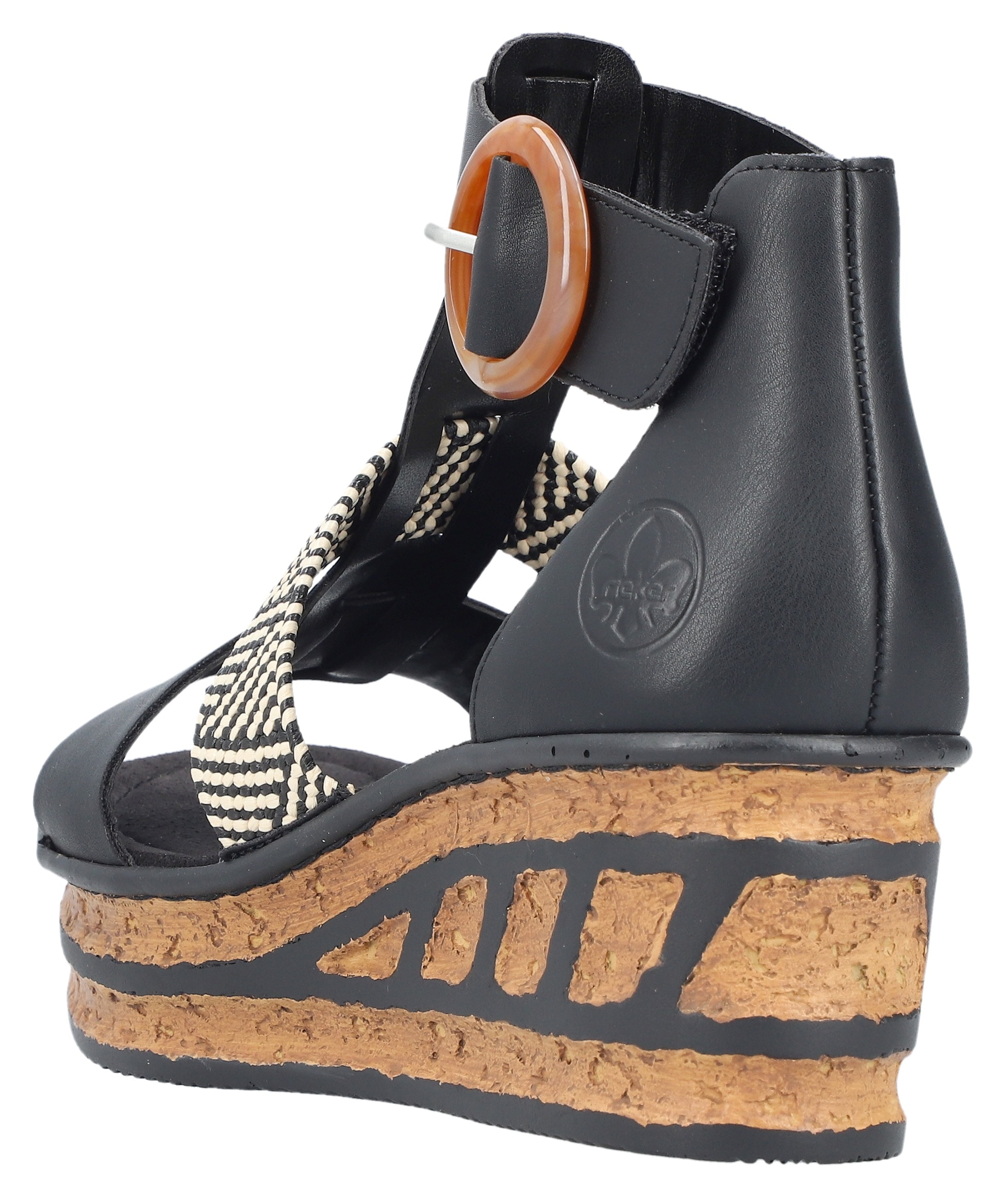 Rieker Sandales compensées  Sommerschuh, Plateausandalette, Sandale mit modischem 6 cm Keilabsatz