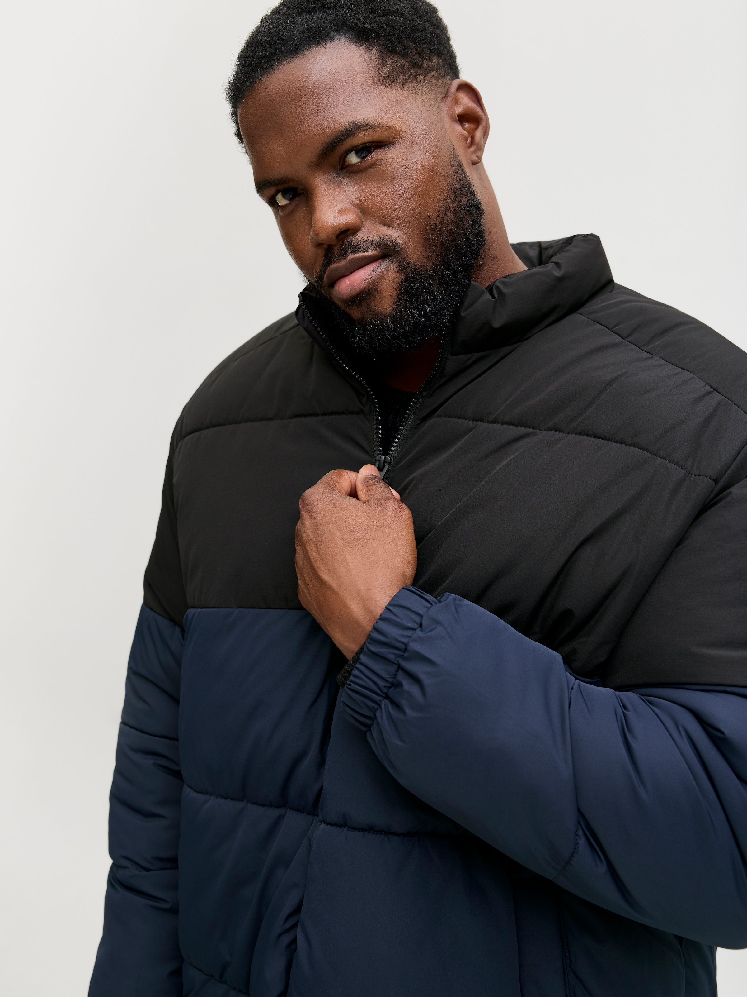 Jack & Jones PlusSize Steppjacke »JJMAZE PUFFER COLLAR PLS« ohne Kapuze