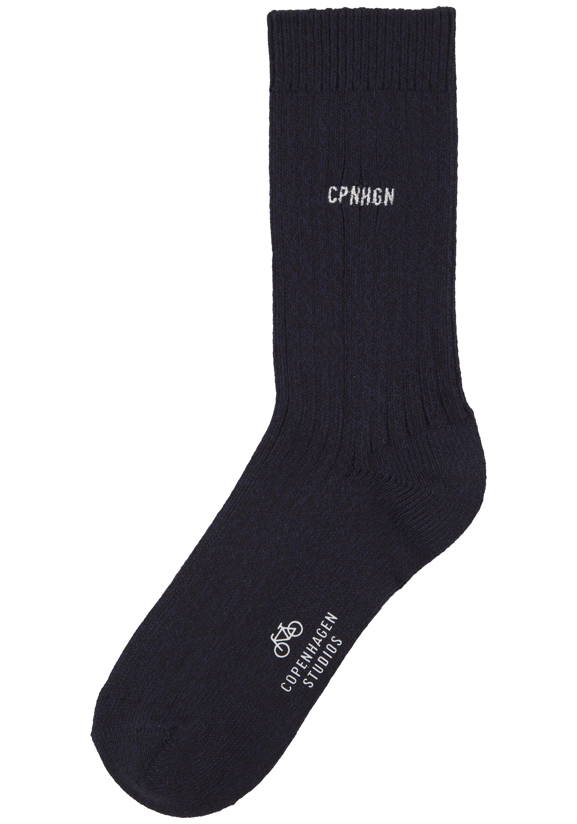 Copenhagen Studios Chaussettes basiques 1 Couple tlg. gerippt mit Logo Stickerei