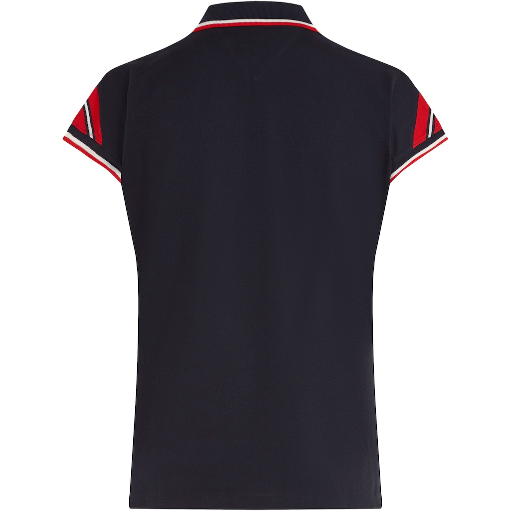 Tommy Hilfiger Poloshirt »REG STRIPE SLV POLO CAP SLEEVE«, mit kontrastfarbenen Einsätzen
