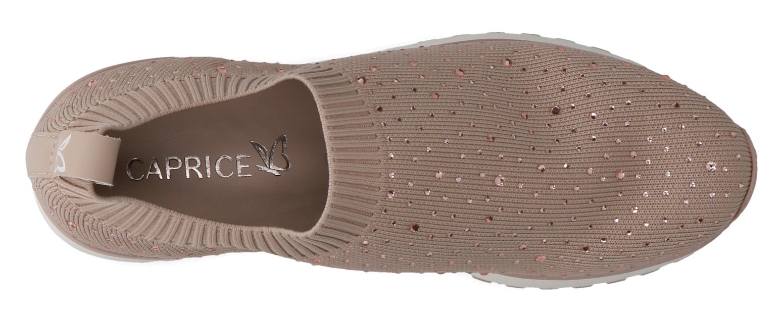 Caprice Baskets slip-on  , Slipper, Freizeitschuh, Halbschuh mit funkelnden Strass-Steinen