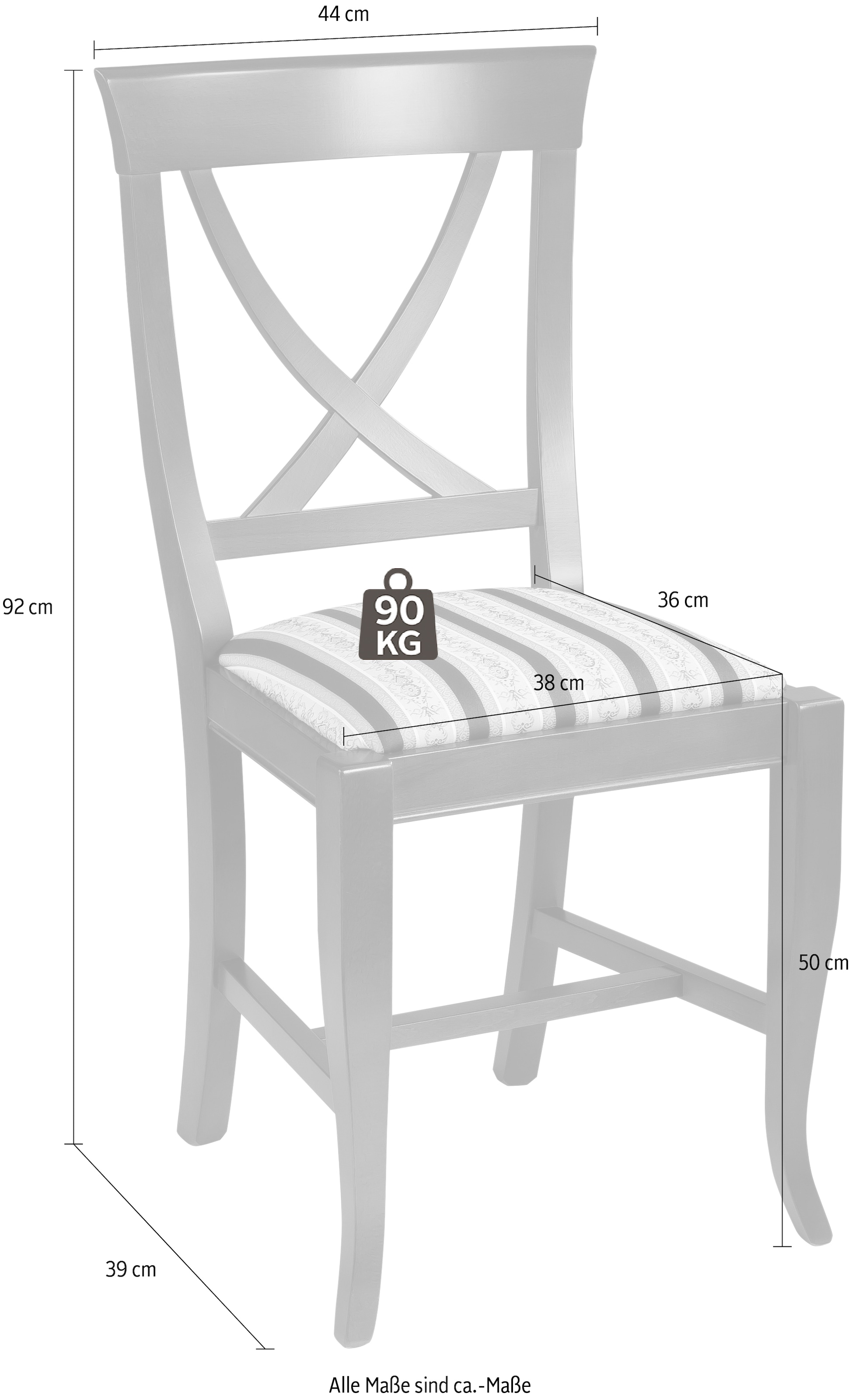 Home affaire 4-Fussstuhl »Sofia«, 1 St., Baumwolle-Polyester, Breite 44 cm