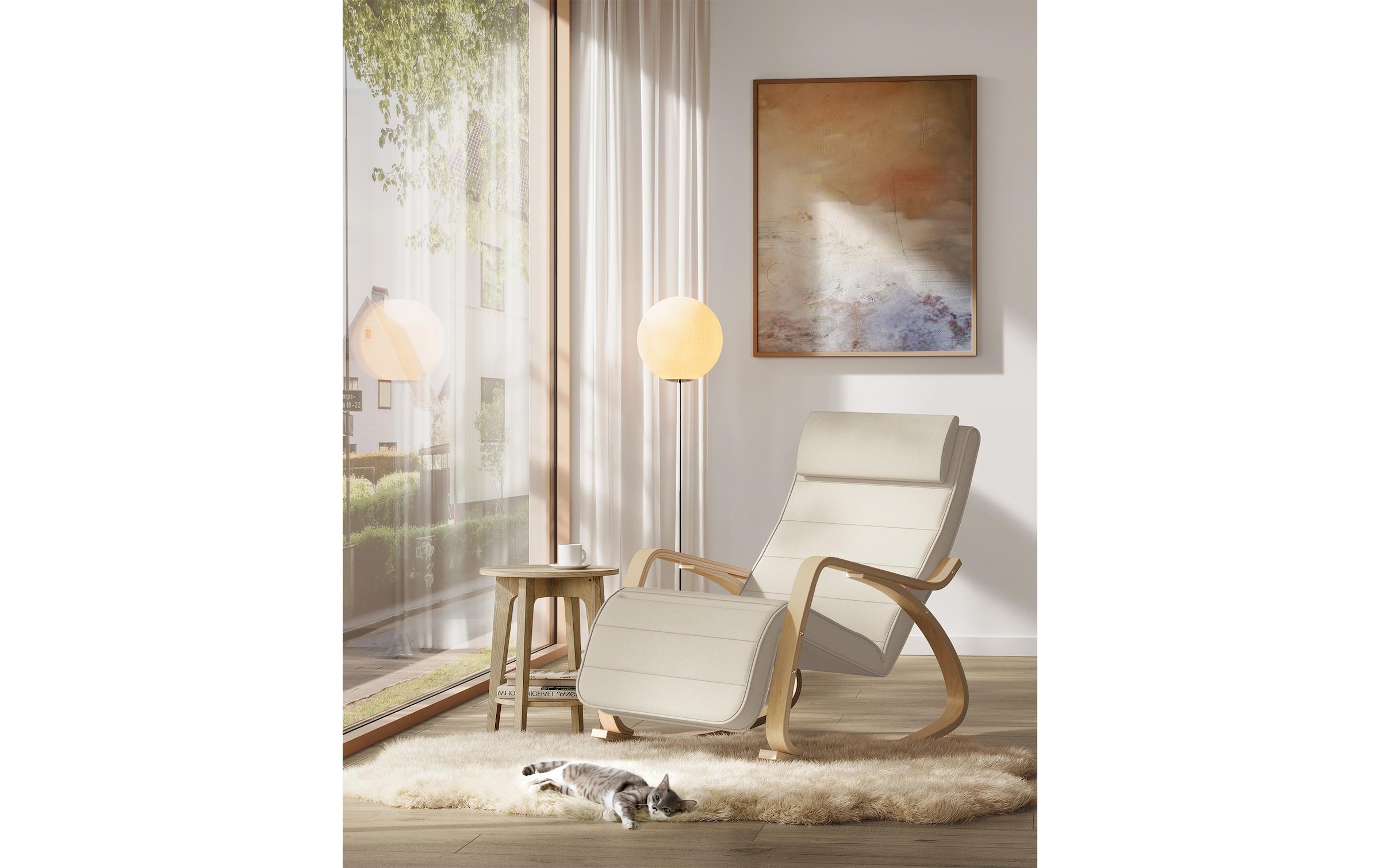 SONGMICS Stuhl »91 cm x 115 cm, Beige« ()