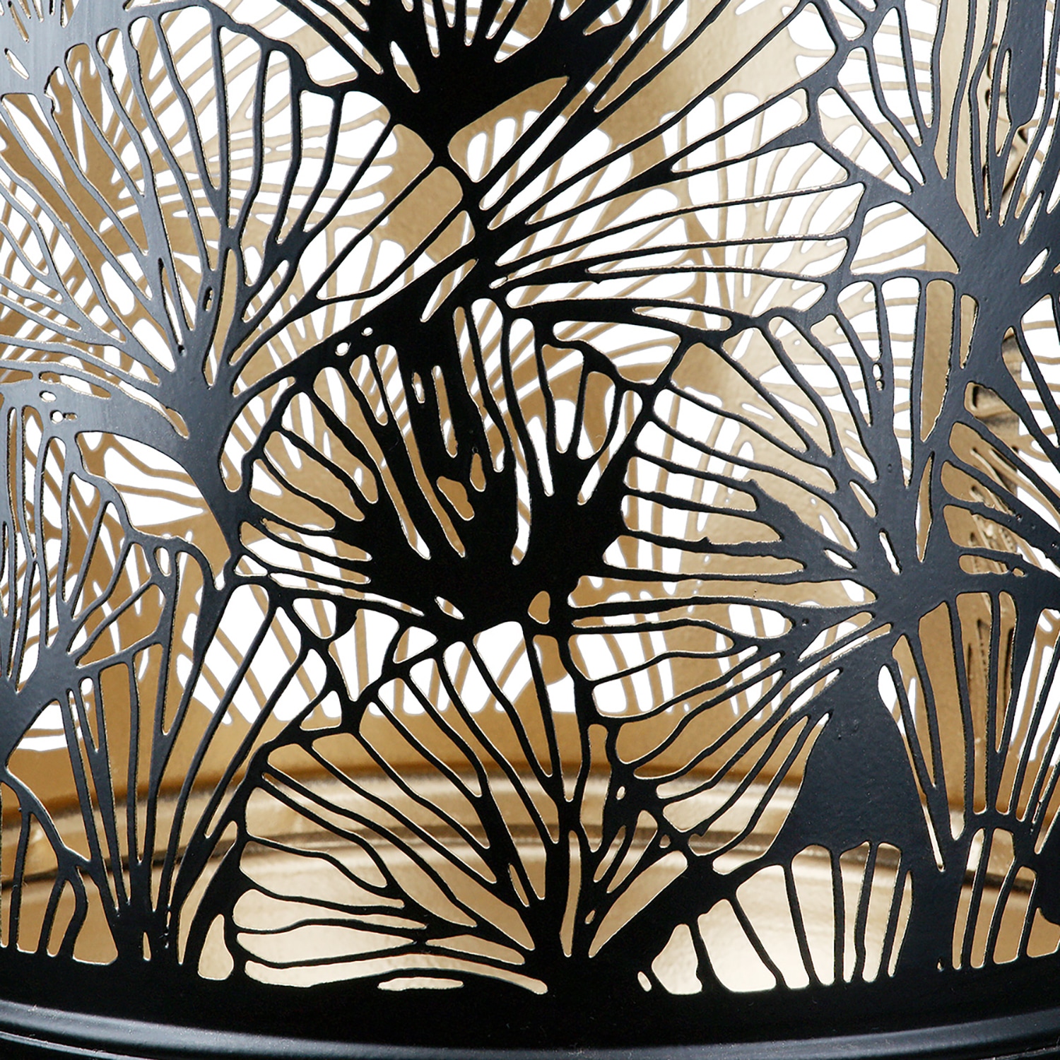 GILDE Windlicht »Windlicht Ginkgo, schwarz H.36 cm«