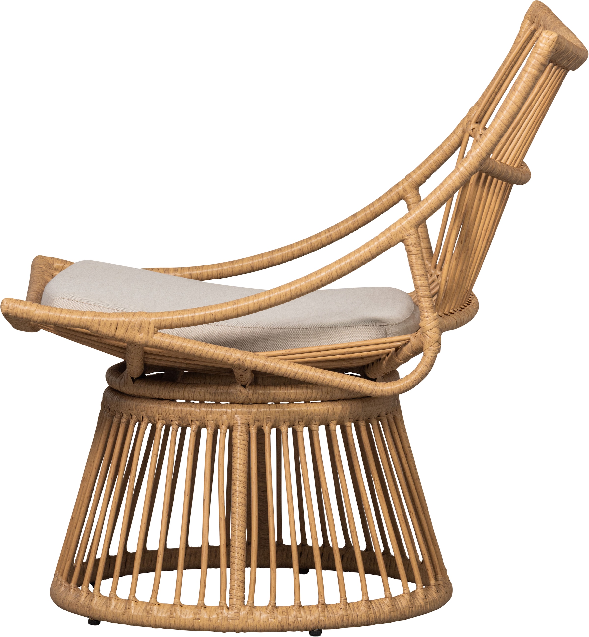 WOOOD Rattanstuhl »Alatna Wicker auf Aluminiumgestell pulverbeschichtet H80 x B64 x T53cm« () Geflochtenes Kunstfaser, Sitzpolster inklusive, Tragkraft 120 kg