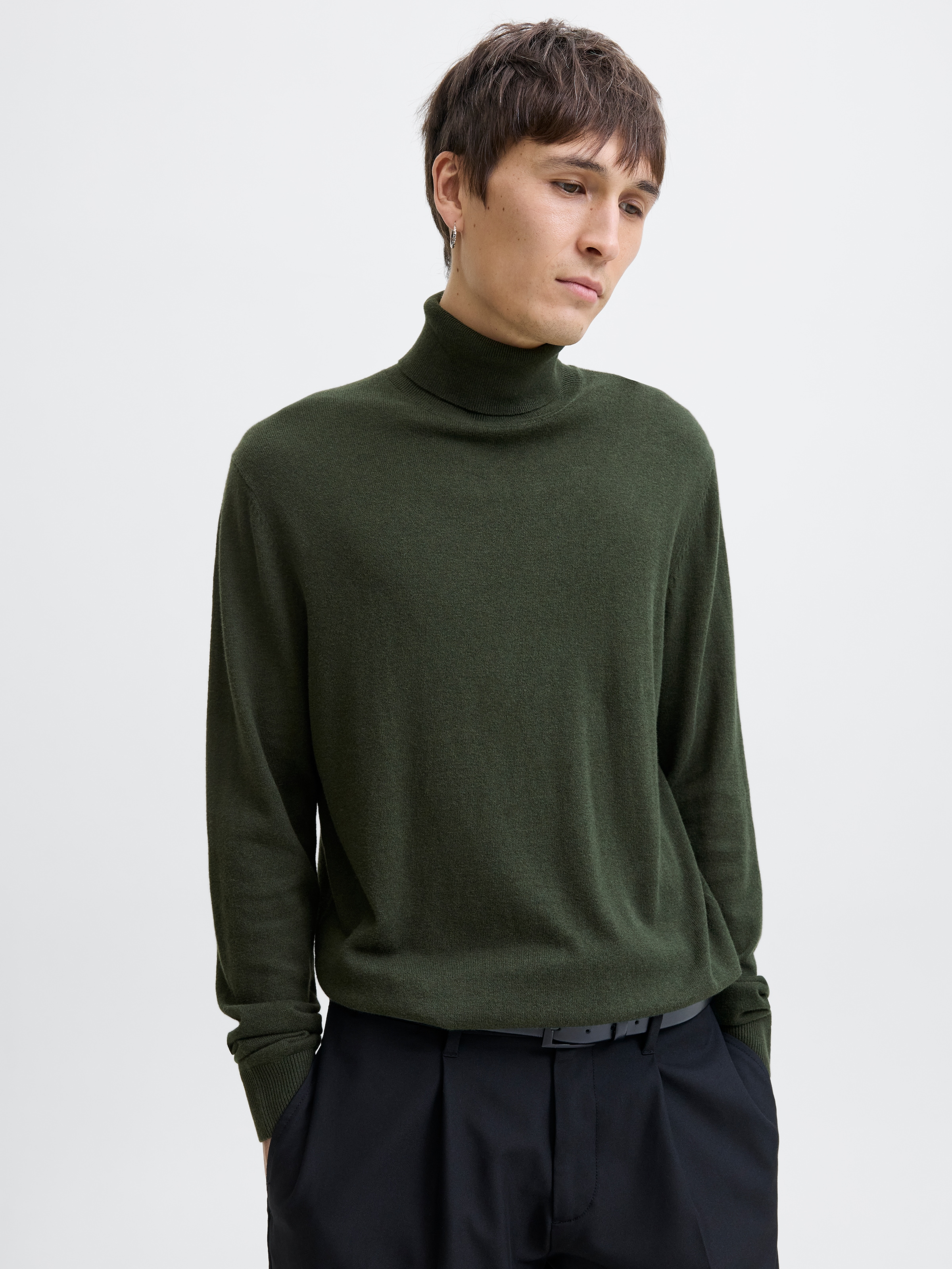 Image of Jack & Jones Rollkragenpullover "JJEEMIL KNIT ROLL NECK NOOS" Baumwollmischung, regular fit