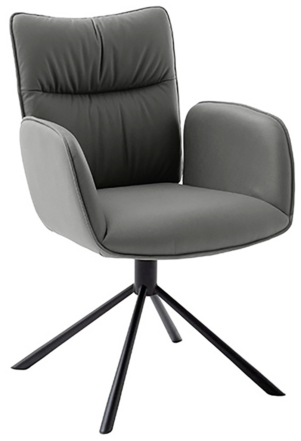 MCA furniture 4-Fussstuhl »MARIN Esszimmerstuhl (2er Set) - Stuhl«, (Set), 2 St., Microfaser, 360° drehbar, Metall schwarz, beweglichen Rücken, belastbar 120 kg