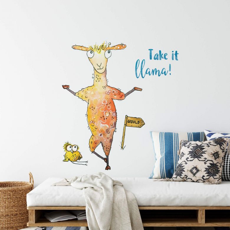 Wall-Art Wandtattoo »Lebensfreude - Take it llama«, (1 St.) jetzt kaufen | Kinderzimmer-Wandtattoos