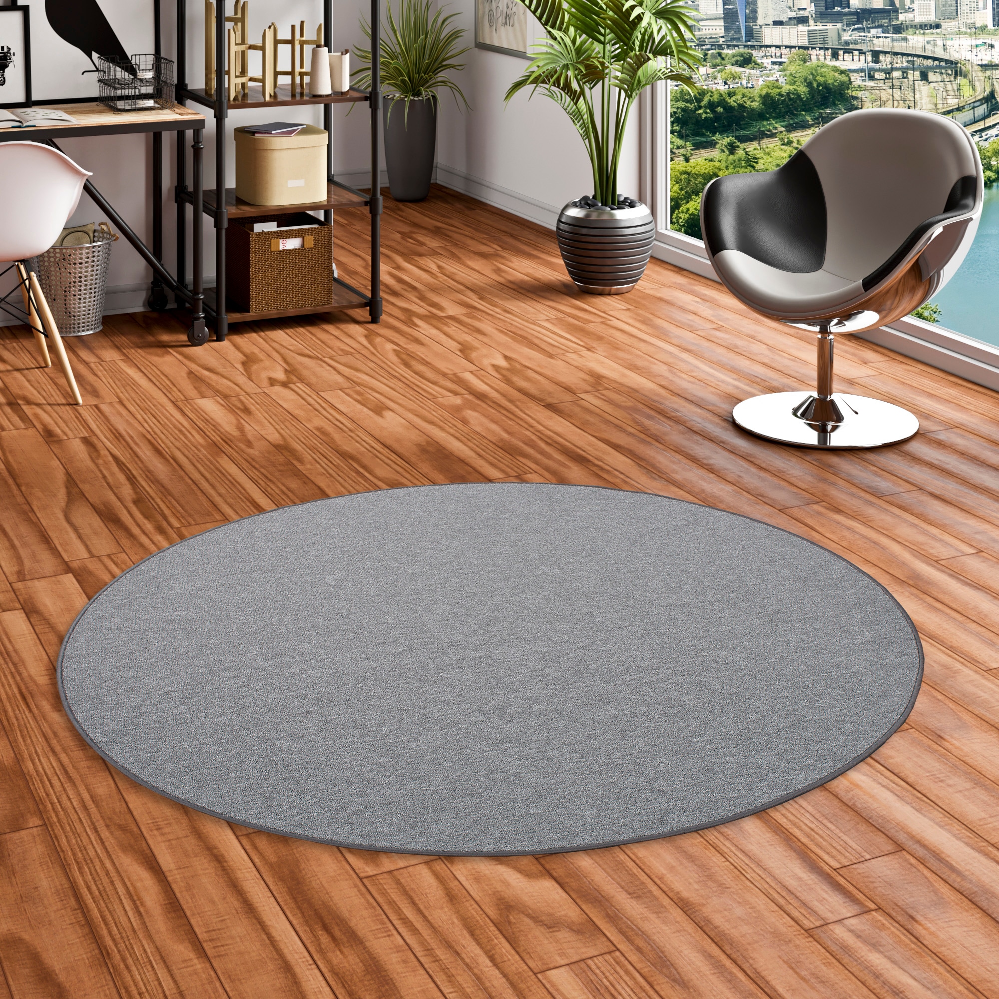 GOODproduct Tapis »Fortis, Schlinge, Made in Netherlands« Rond 5 mm Höhe couleurs unies, surfilé, durable, salon