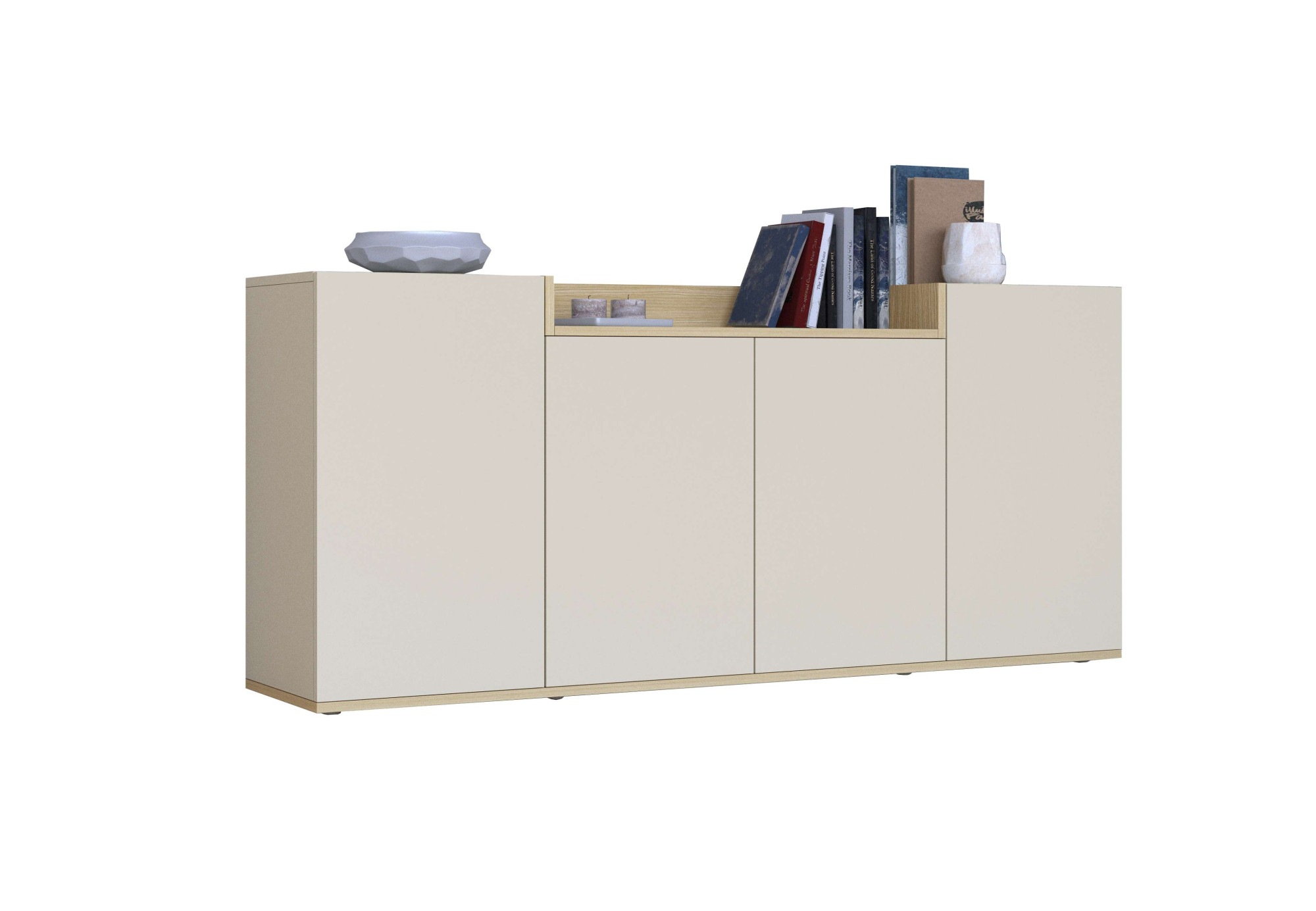 Image of GOODproduct Sideboard "BOLSENA, Kommode, Schrank,Lowboard mit 6 Fächer und offenes Ablagefach" 1 Stk. tlg. stehend/hängend montierbar, Made in Italy, B/T/H: 160 × 35 × 71,2 cm