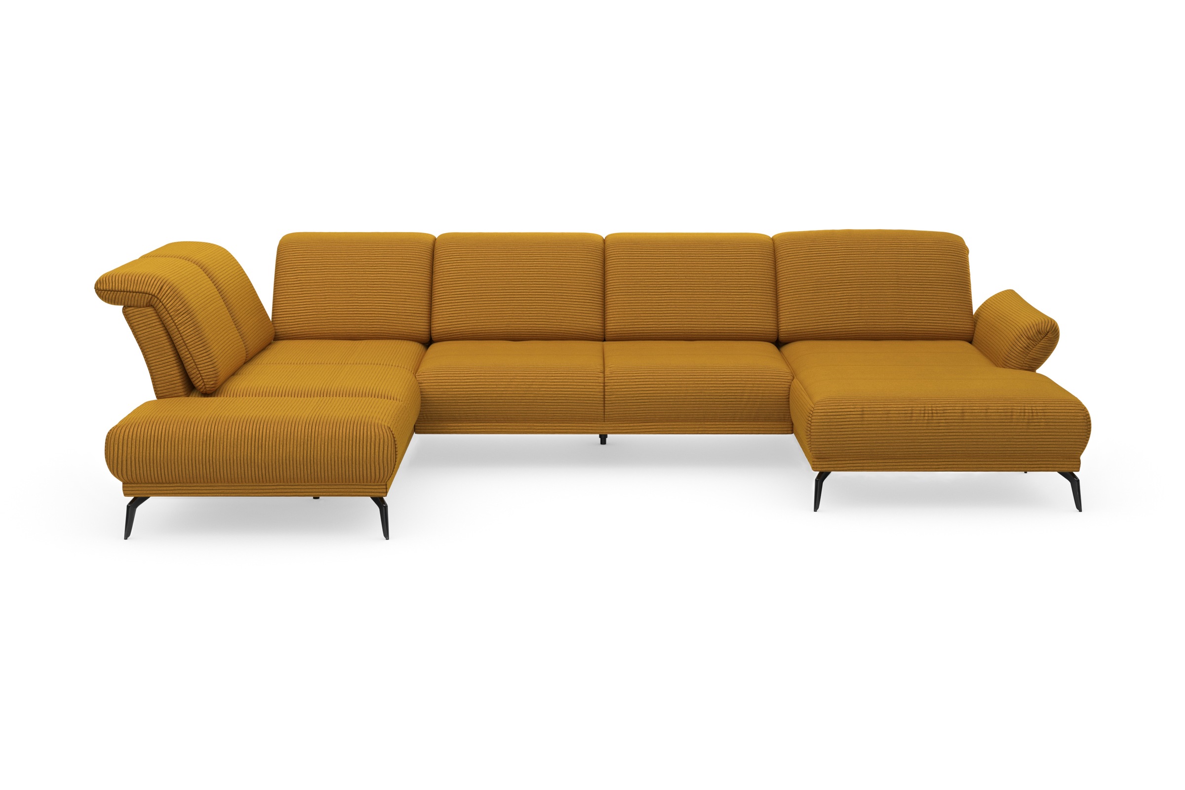 INOSIGN Wohnlandschaft »Coco U-Form«, Sitztiefen-, Arm- und Kopfteilverstellung, Cord-Bezug, Fusshöhe 15 cm