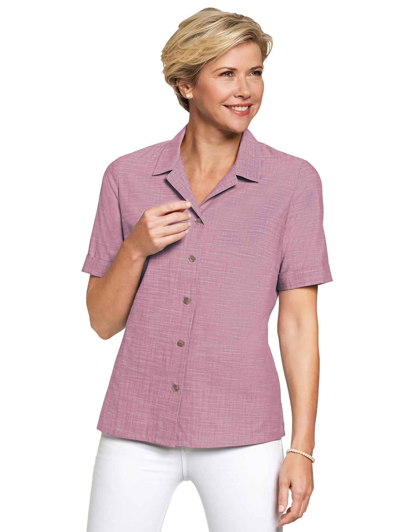 Bluse in Leinen-Optik