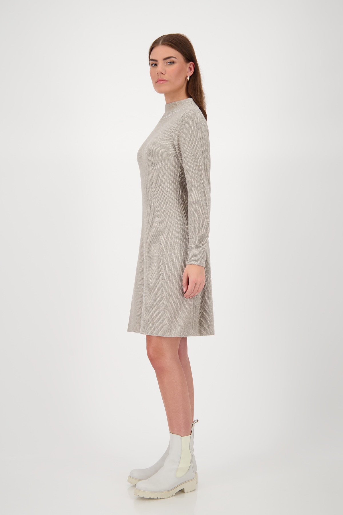 Monari Strickkleid »Kleid Strick Lurex 92cm«, Mit Rundhalsausschnitt