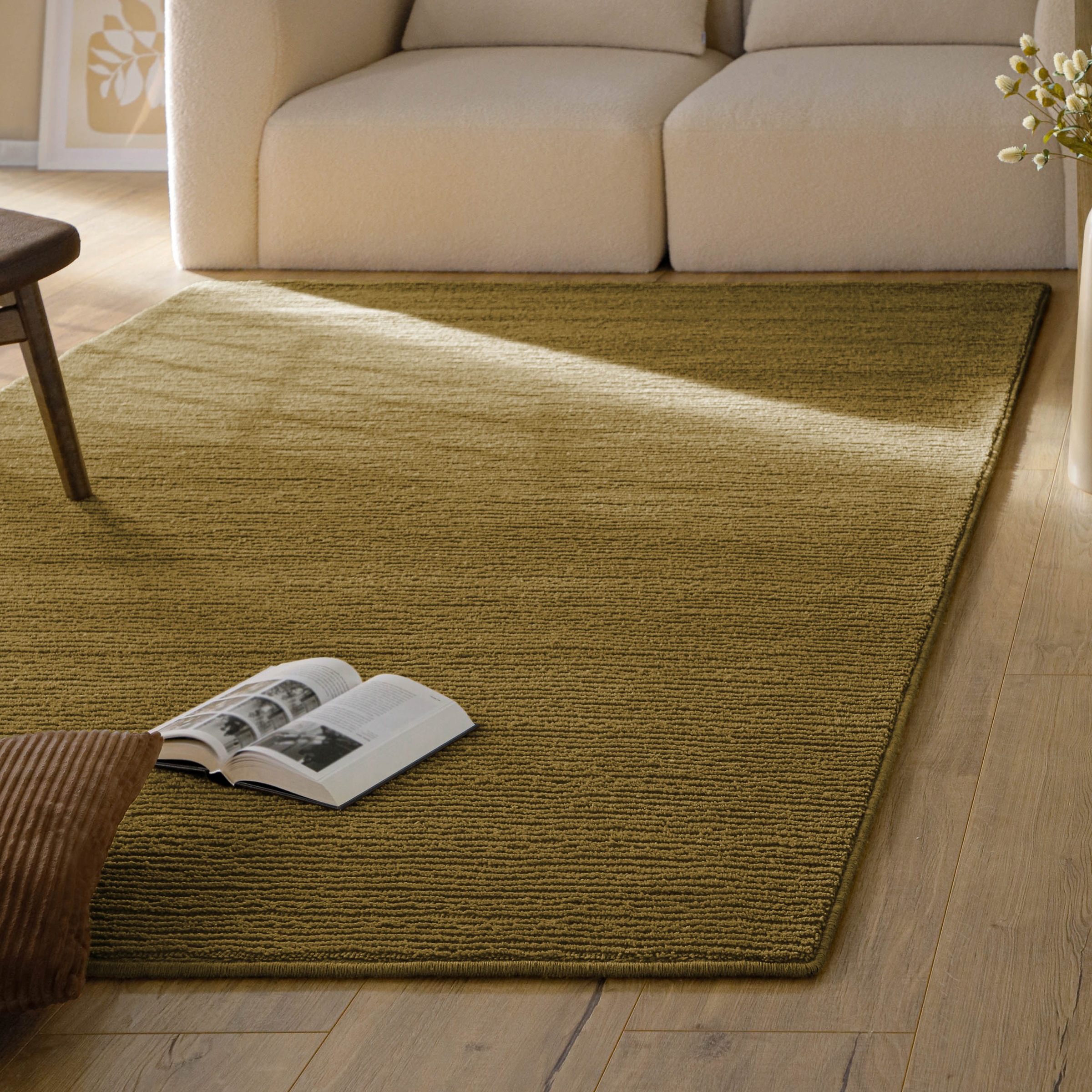 Wecon home Tapis »Castello ONE« Rectangulaire 7 mm Höhe Schurwolle, Kurzflor mit Hoch-Tief-Effekt, Wohnzimmer, Streifenmuster