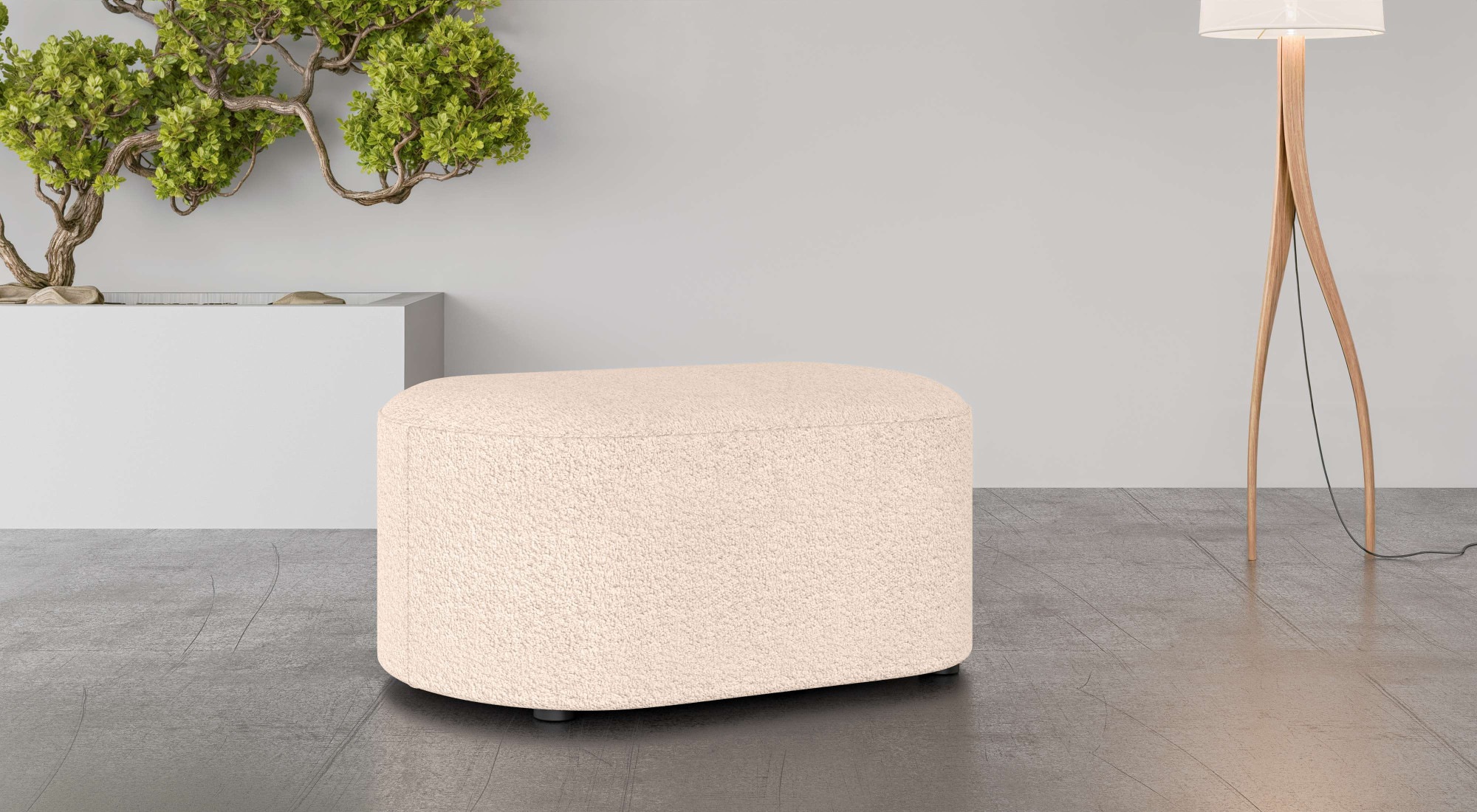 Image of GOODproduct Polsterhocker "Polsterhocker Tvinne, mit Wellenunterfederung" passend zum Ecksofa, auch in Bouclé, B/T/H: 90/50/44 cm