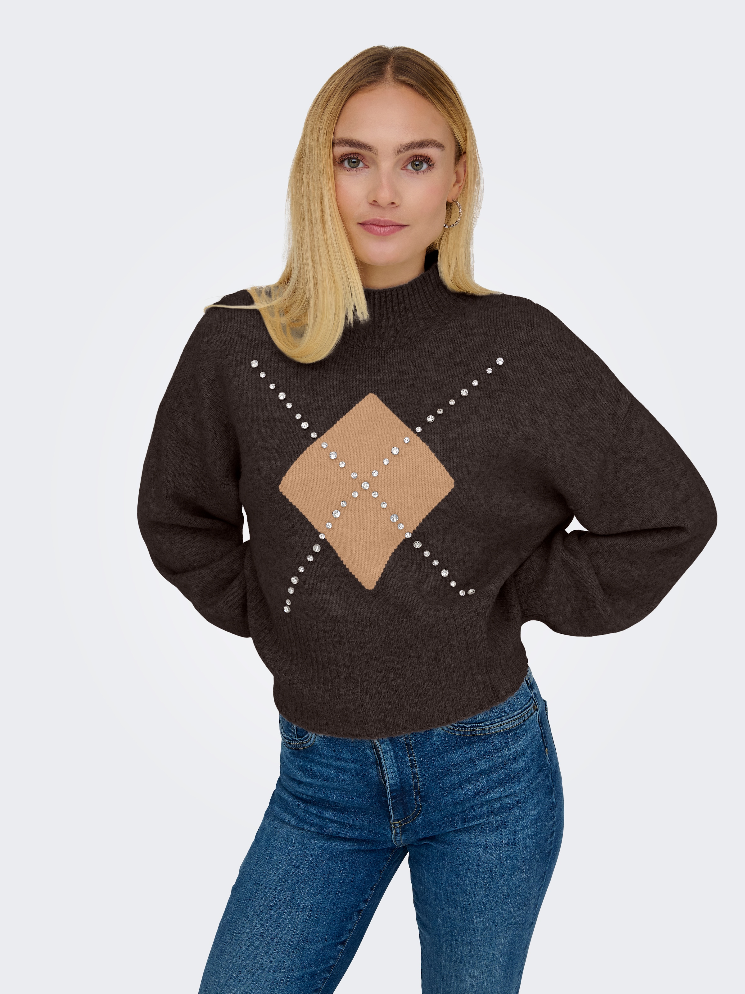 ONLY Strickpullover »ONLWAKEFIELD LIFE LS BLING HIGHNECK KNT«