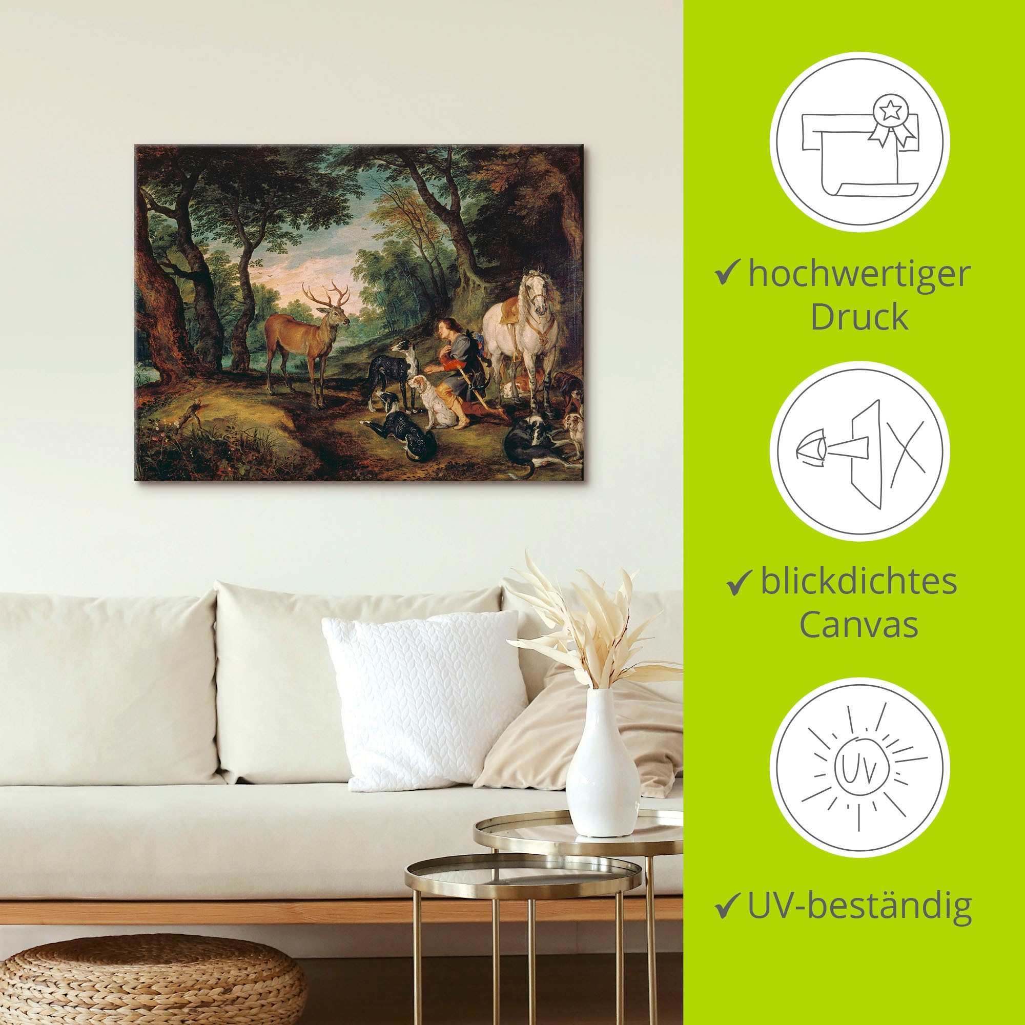 Artland Wandbild »Der heilige Hubertus.« Mann 1 Stk. tlg. als Leinwandbild, Poster in verschied. Grössen