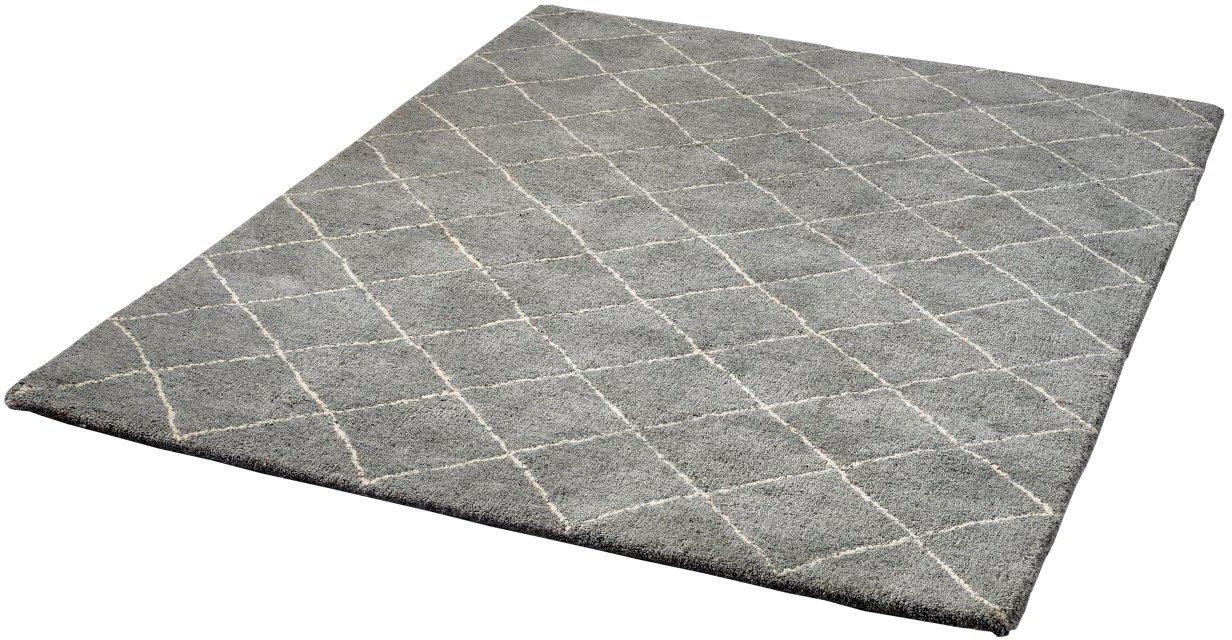 Image of Dekowe Wollteppich »Kamil«, rechteckig, 25 mm Höhe, Rauten Design, reine Wolle, Wohnzimmer bei Ackermann Versand Schweiz