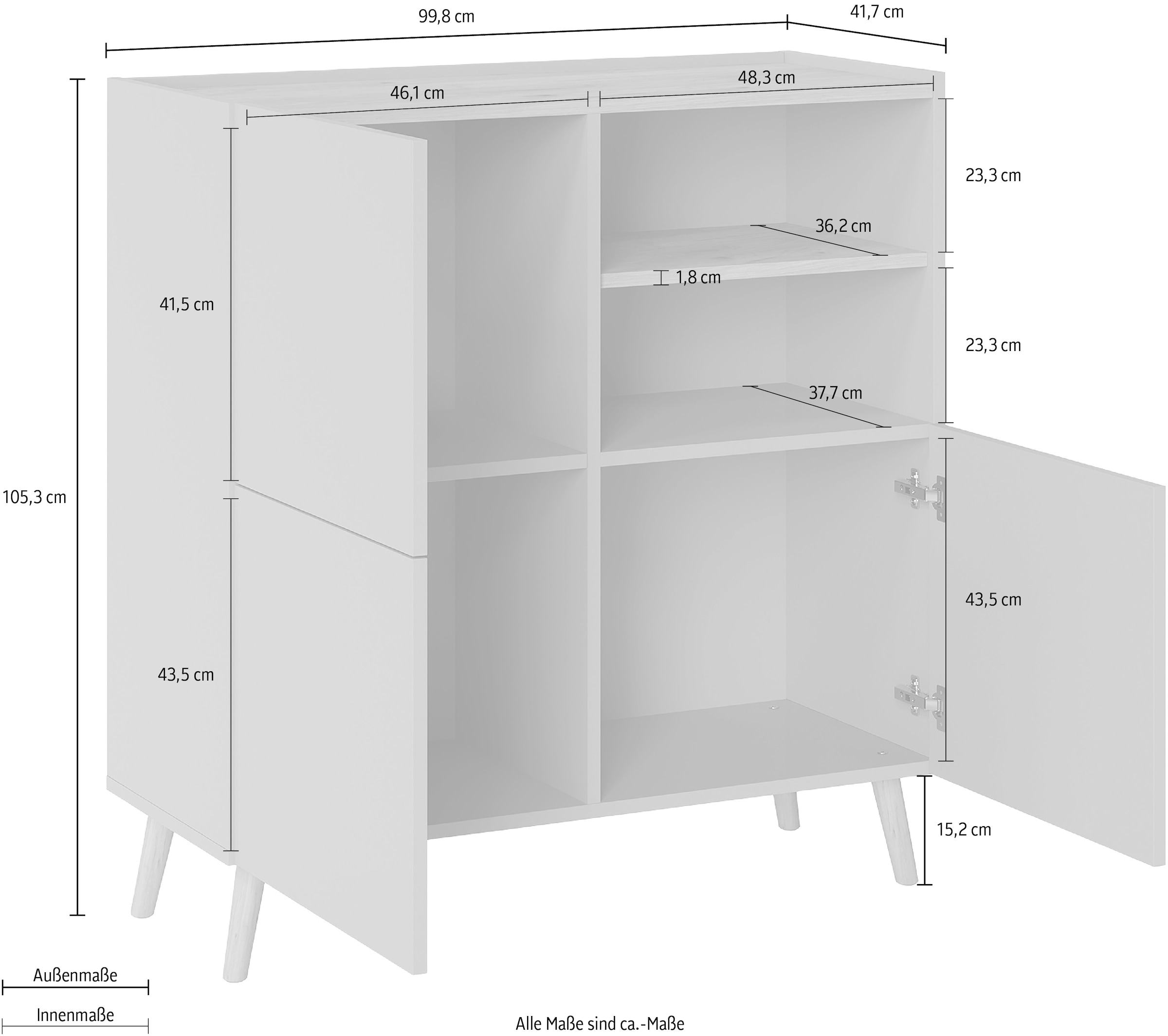 INOSIGN Highboard »Scandi«, Höhe 105 cm