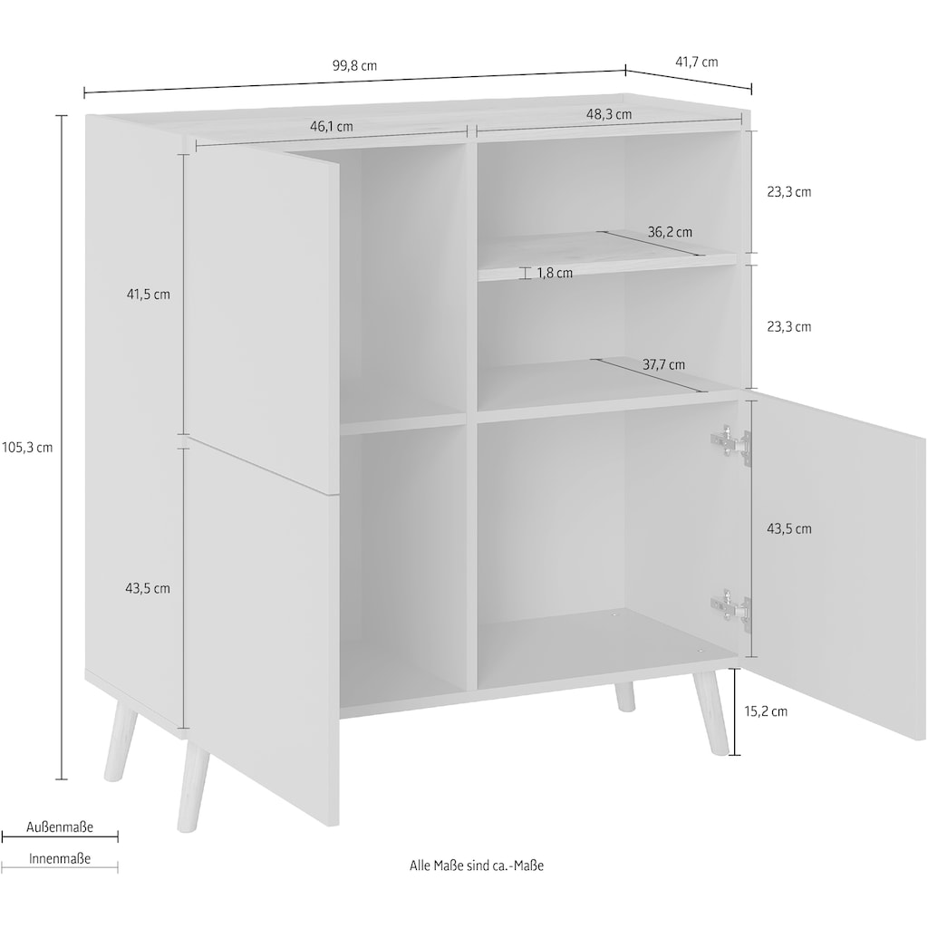 INOSIGN Highboard »Scandi«, Höhe 105 cm