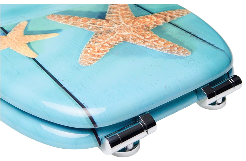 Sanilo Set d'accessoires de salle de bain »Sea Star« bestehend aus WC-Sitz, Badteppich und Waschbeckenstöpsel