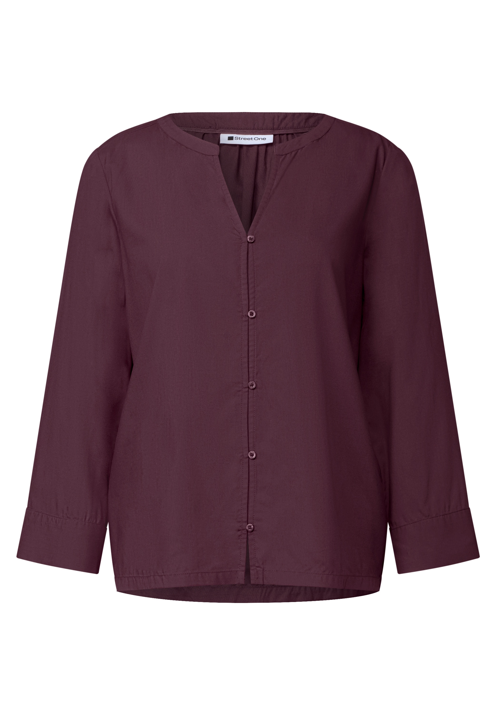 STREET ONE Blouse à enfiler Blouse d'été à manches 3/4 avec encolure fendue