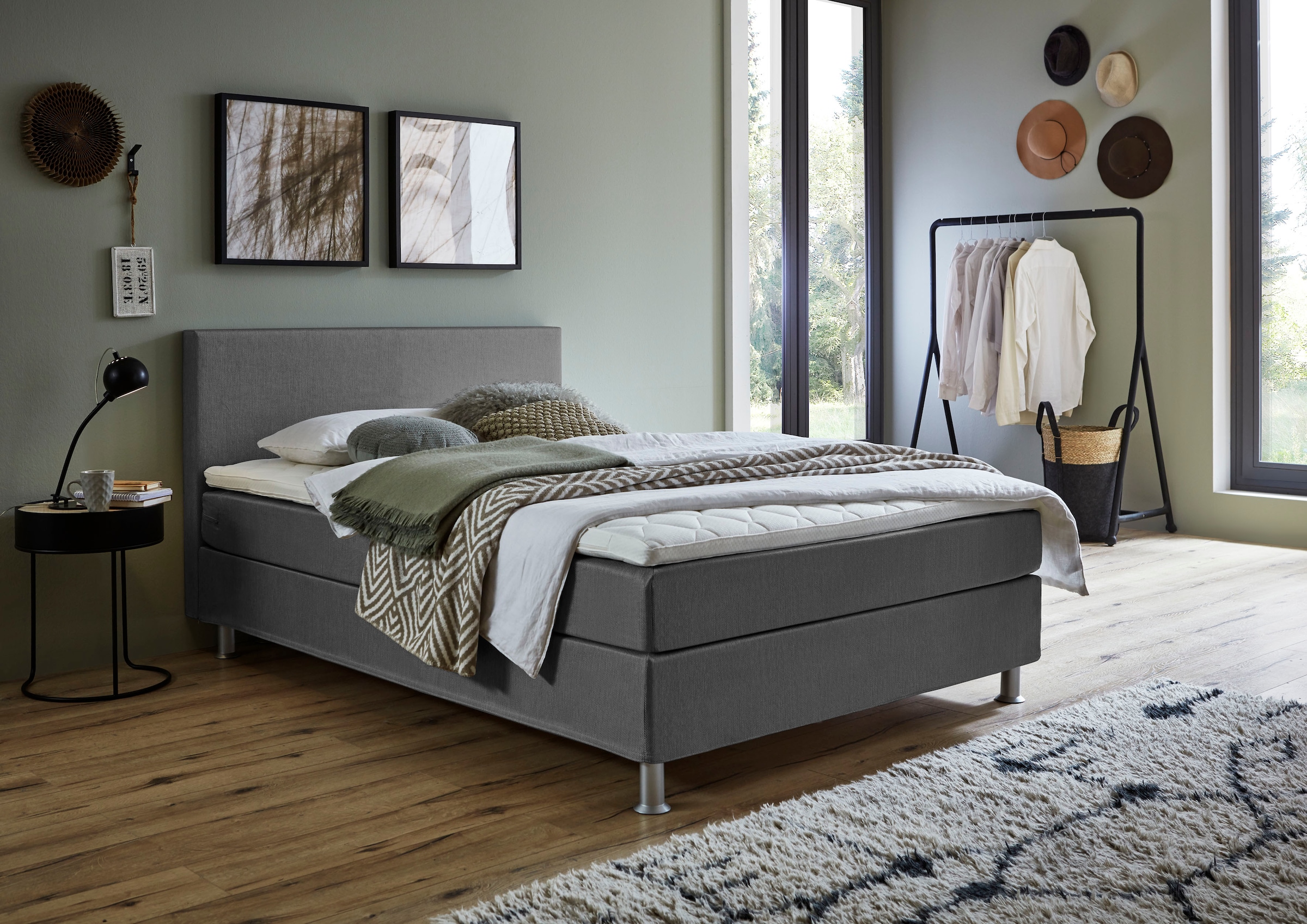 ATLANTIC home collection Boxbett »Edison«, inkl. Bonnellfederkern-Matratze und Topper