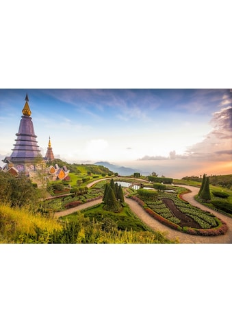 Fototapete »CHIANG MAI PAGODEN-THAILAND GARTEN WOLKE SONNE PANORAMA«