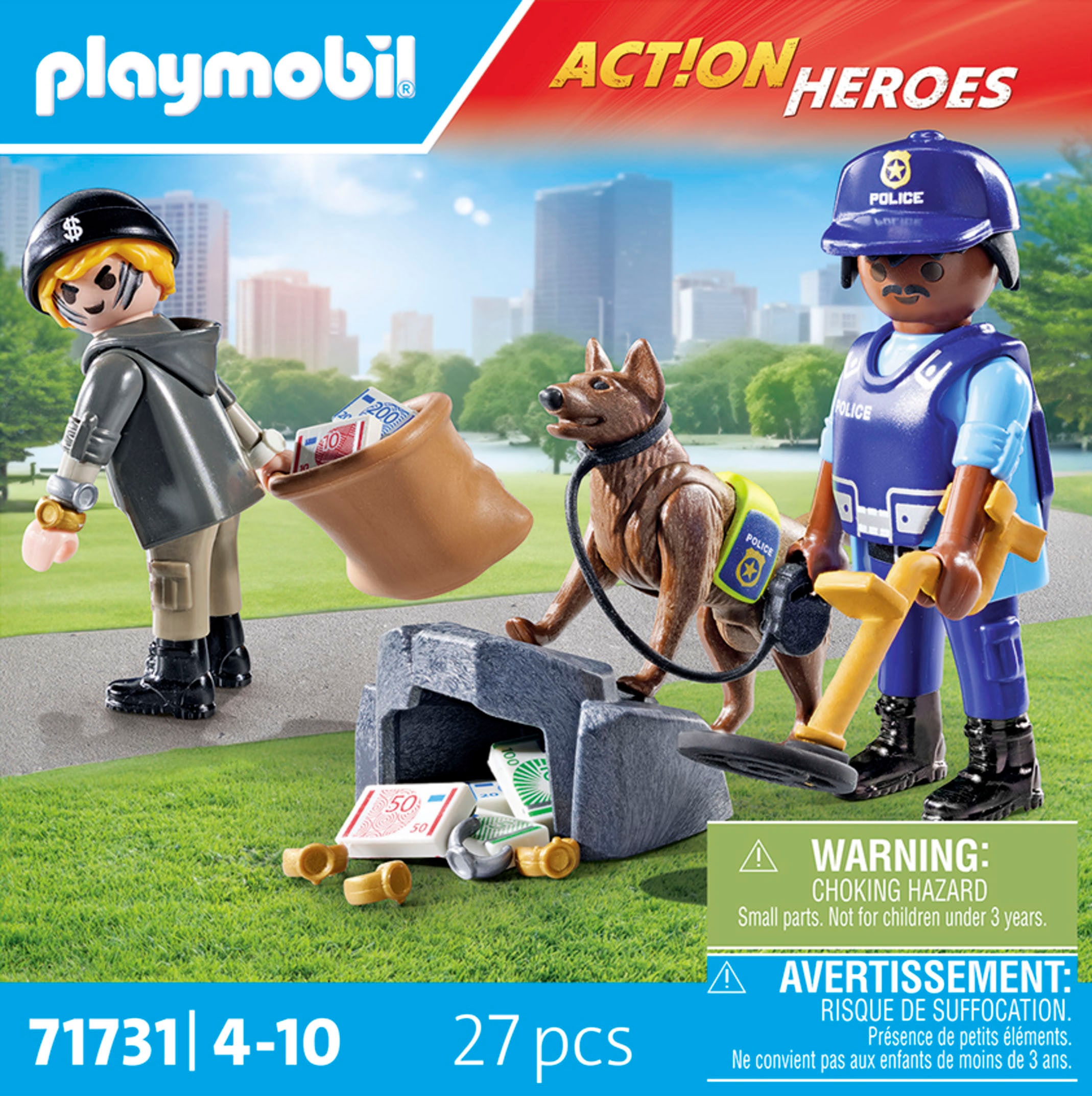 Playmobil® Konstruktions-Spielset »Spurensuche mit Hund (71731), Playmobil Action Heroes«